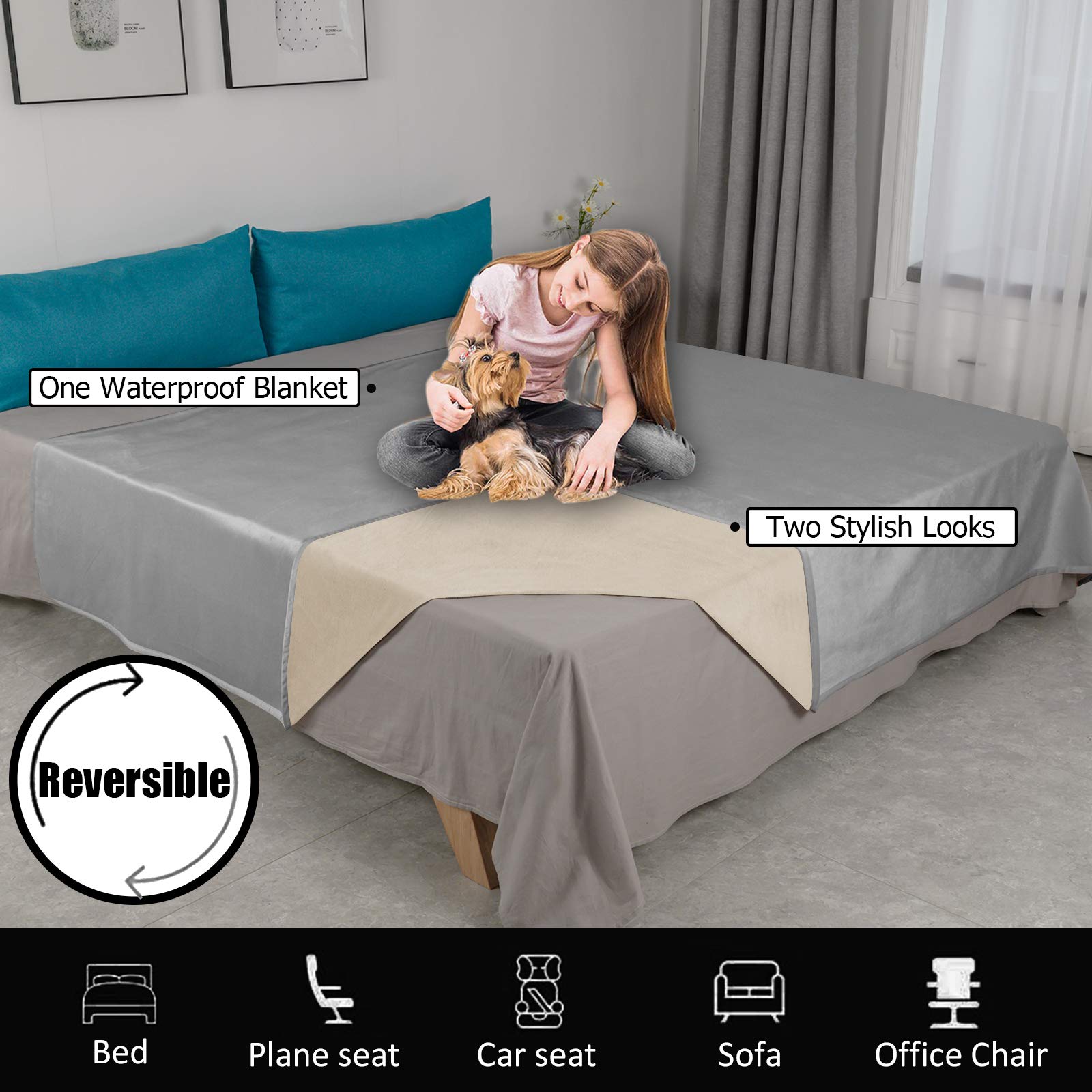 Foto 6 pulgar | Manta De Cama Para Mascotas, Impermeable, Reversible, De Terciopelo Ameritex - Venta Internacional.