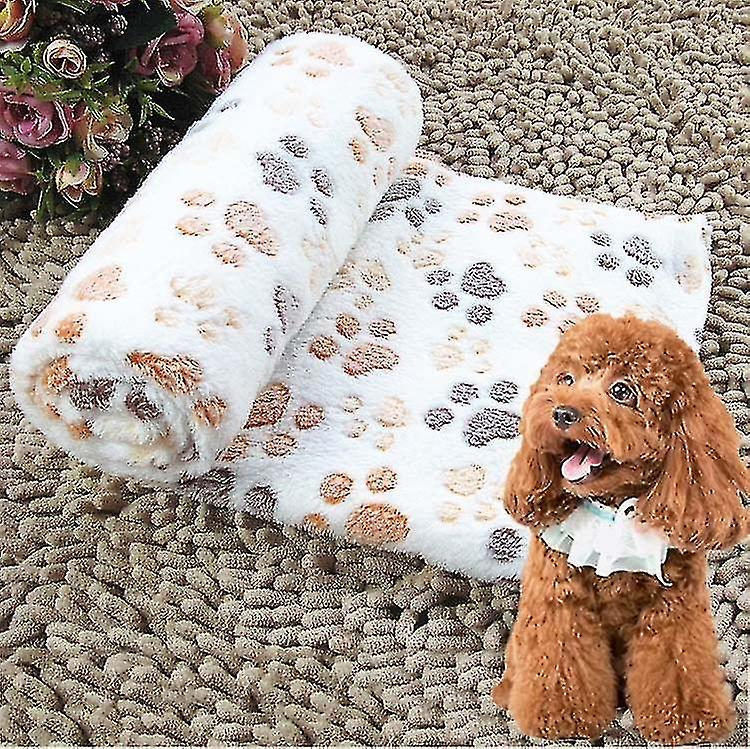 Foto 2 pulgar | Manta Para Mascotas Y Perros Con Estampado De Huellas De Lana De Coral, Talla M, 60 X 80 - Venta Internacional.