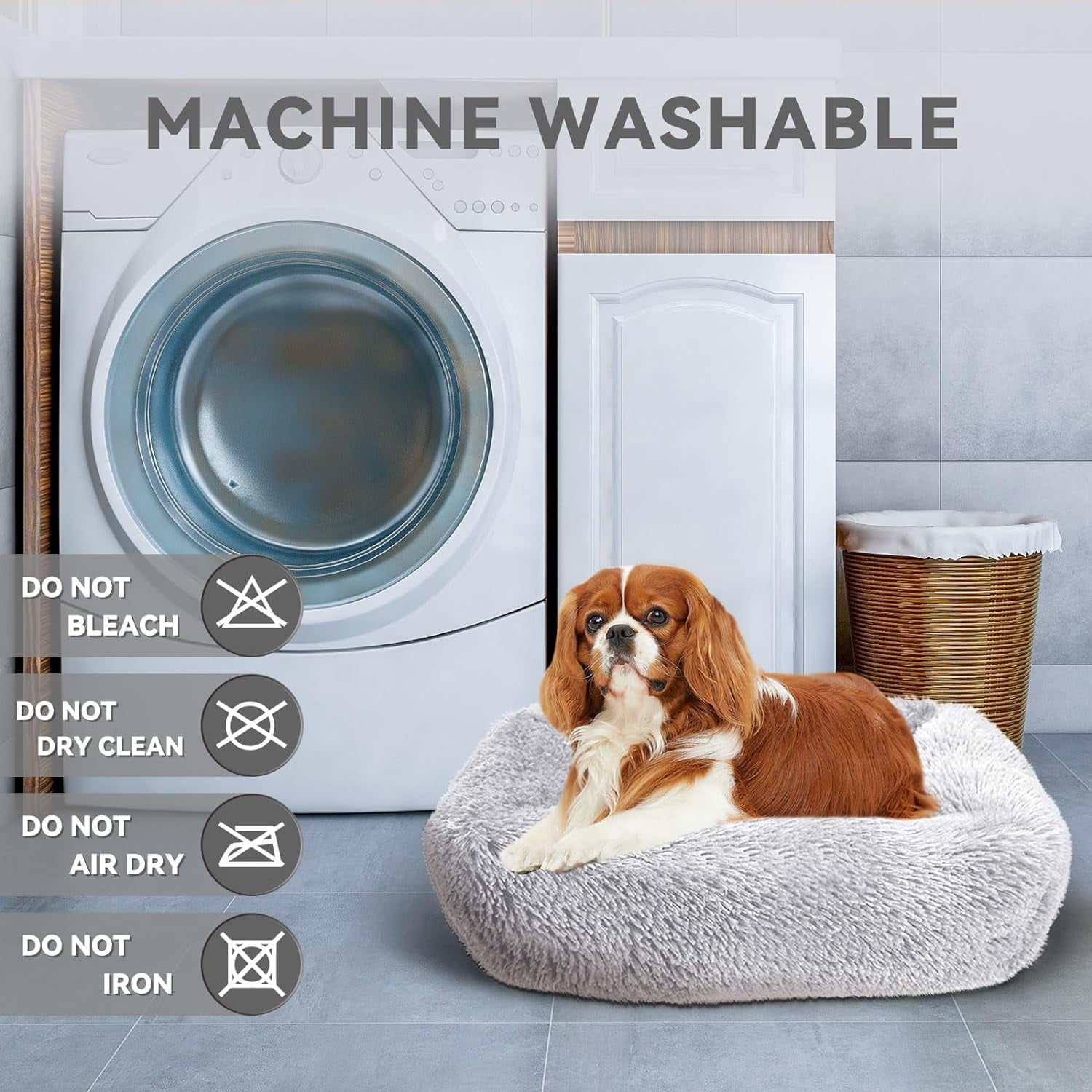 Foto 3 pulgar | Cama De Felpa Lavable Para Perros Y Gatos, Color Gris Claro - Venta Internacional.