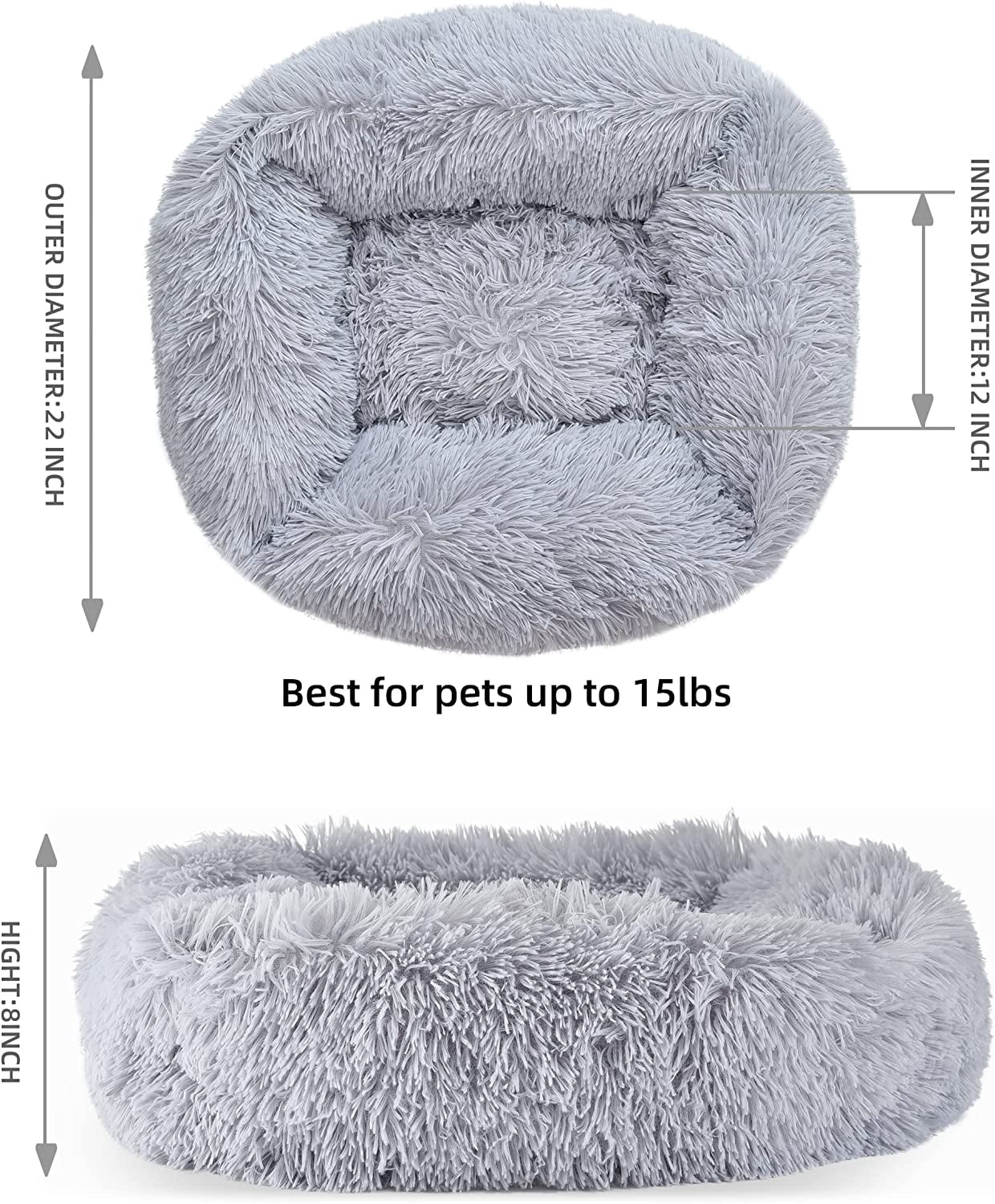 Foto 4 pulgar | Cama De Felpa Lavable Para Perros Y Gatos, Color Gris Claro - Venta Internacional.