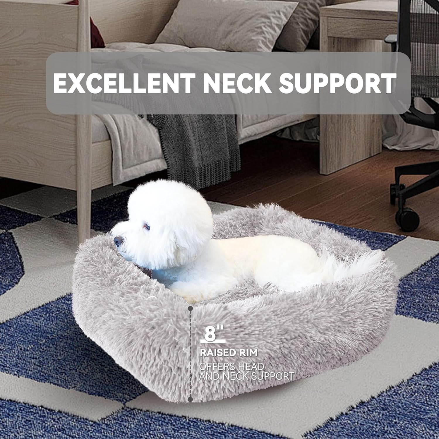 Foto 5 pulgar | Cama De Felpa Lavable Para Perros Y Gatos, Color Gris Claro - Venta Internacional.