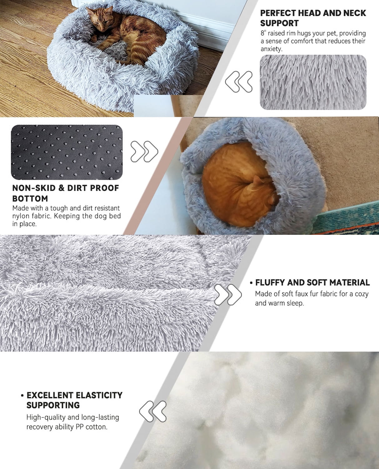 Foto 7 pulgar | Cama De Felpa Lavable Para Perros Y Gatos, Color Gris Claro - Venta Internacional.