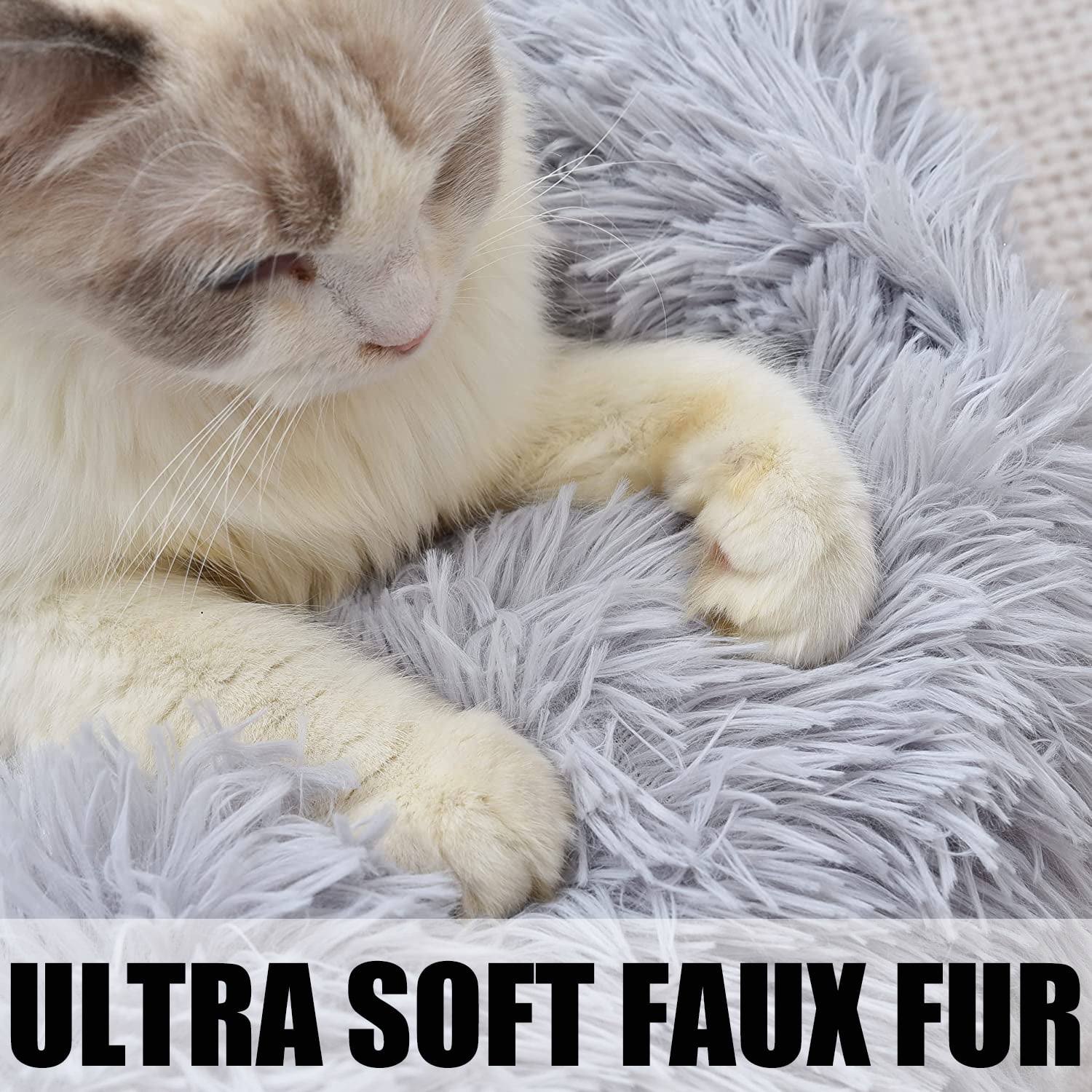 Foto 8 pulgar | Cama De Felpa Lavable Para Perros Y Gatos, Color Gris Claro - Venta Internacional.