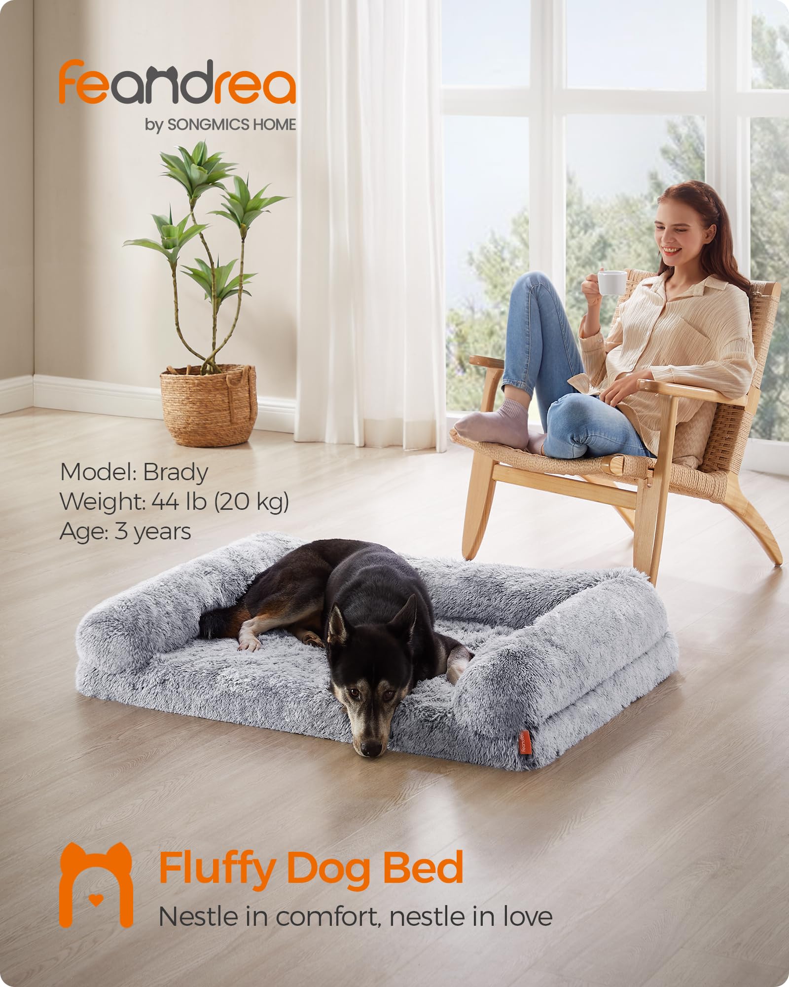 Foto 3 pulgar | Cama Para Perros Feandrea, Sofá Ortopédico Impermeable Para Perros Medianos
