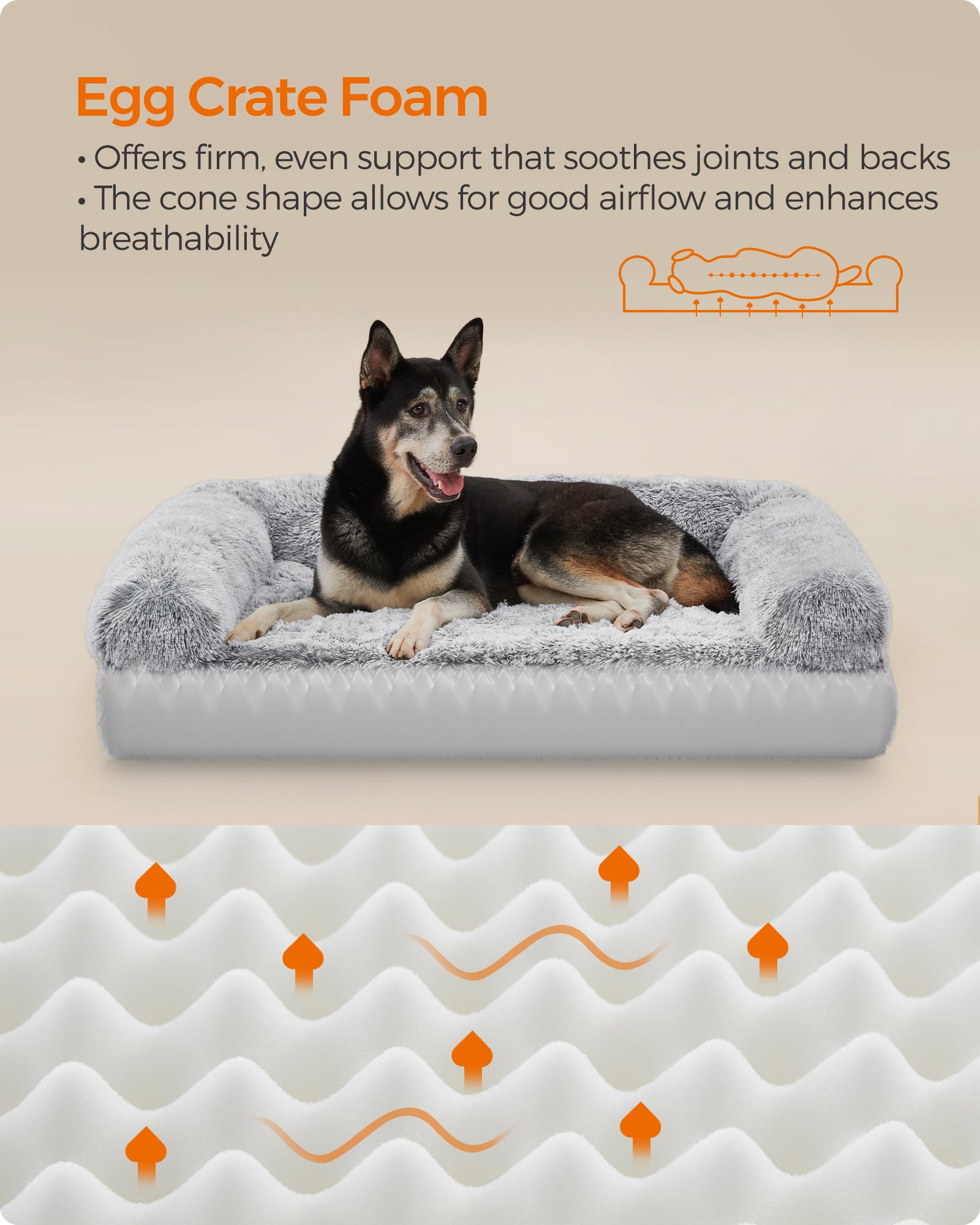 Foto 4 | Cama Para Perros Feandrea, Sofá Ortopédico Impermeable Para Perros Medianos