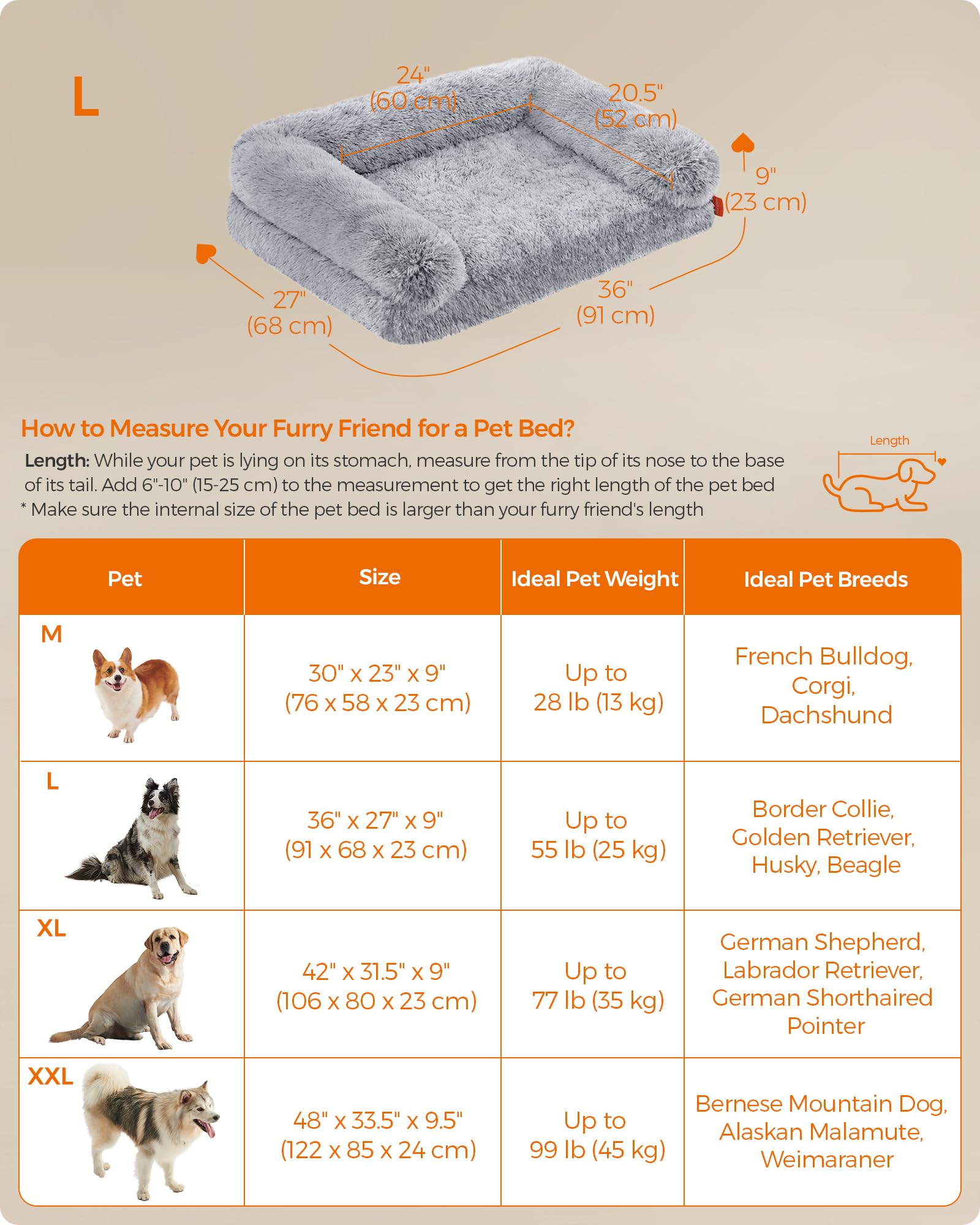 Foto 6 pulgar | Cama Para Perros Feandrea, Sofá Ortopédico Impermeable Para Perros Medianos