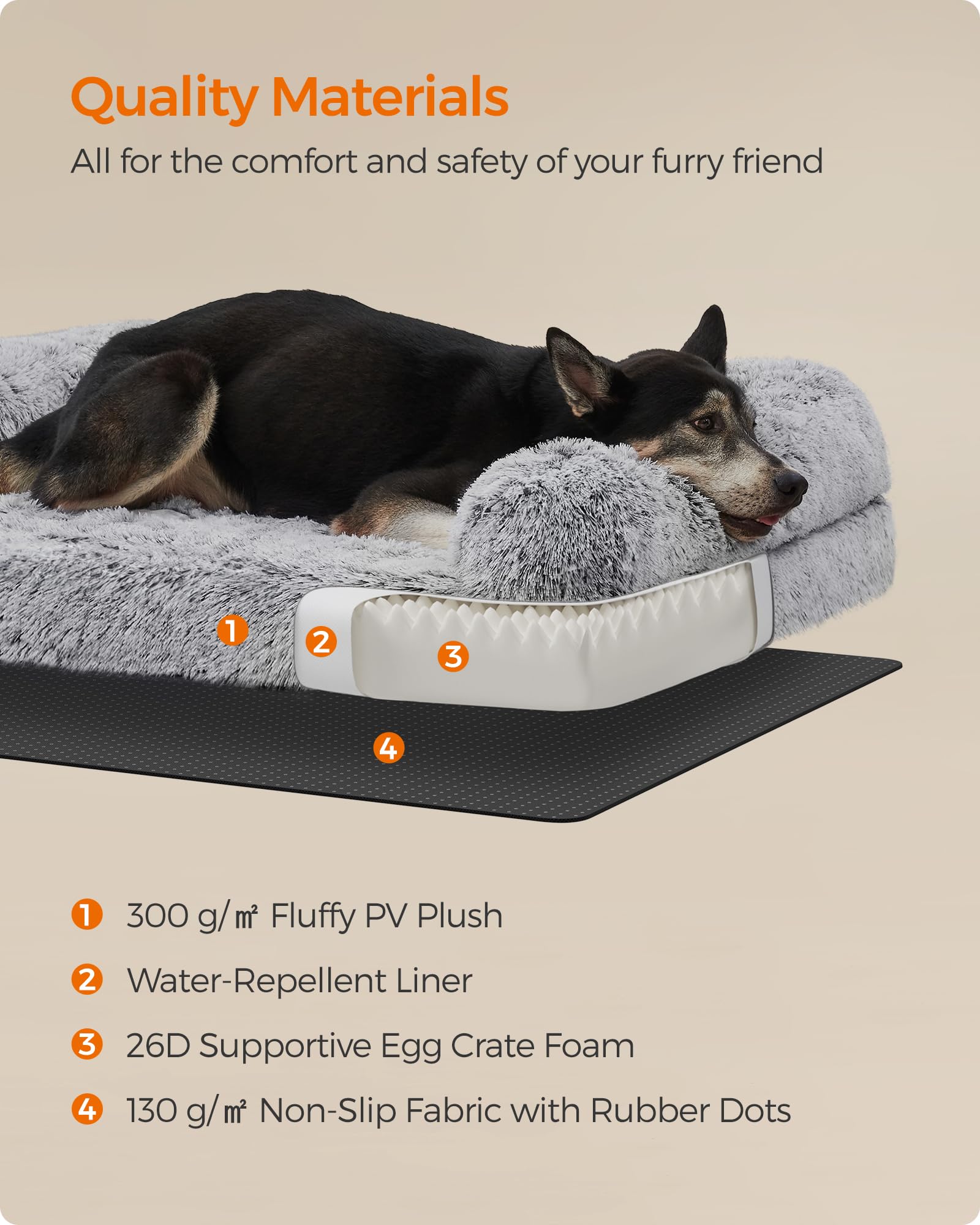 Foto 7 pulgar | Cama Para Perros Feandrea, Sofá Ortopédico Impermeable Para Perros Medianos