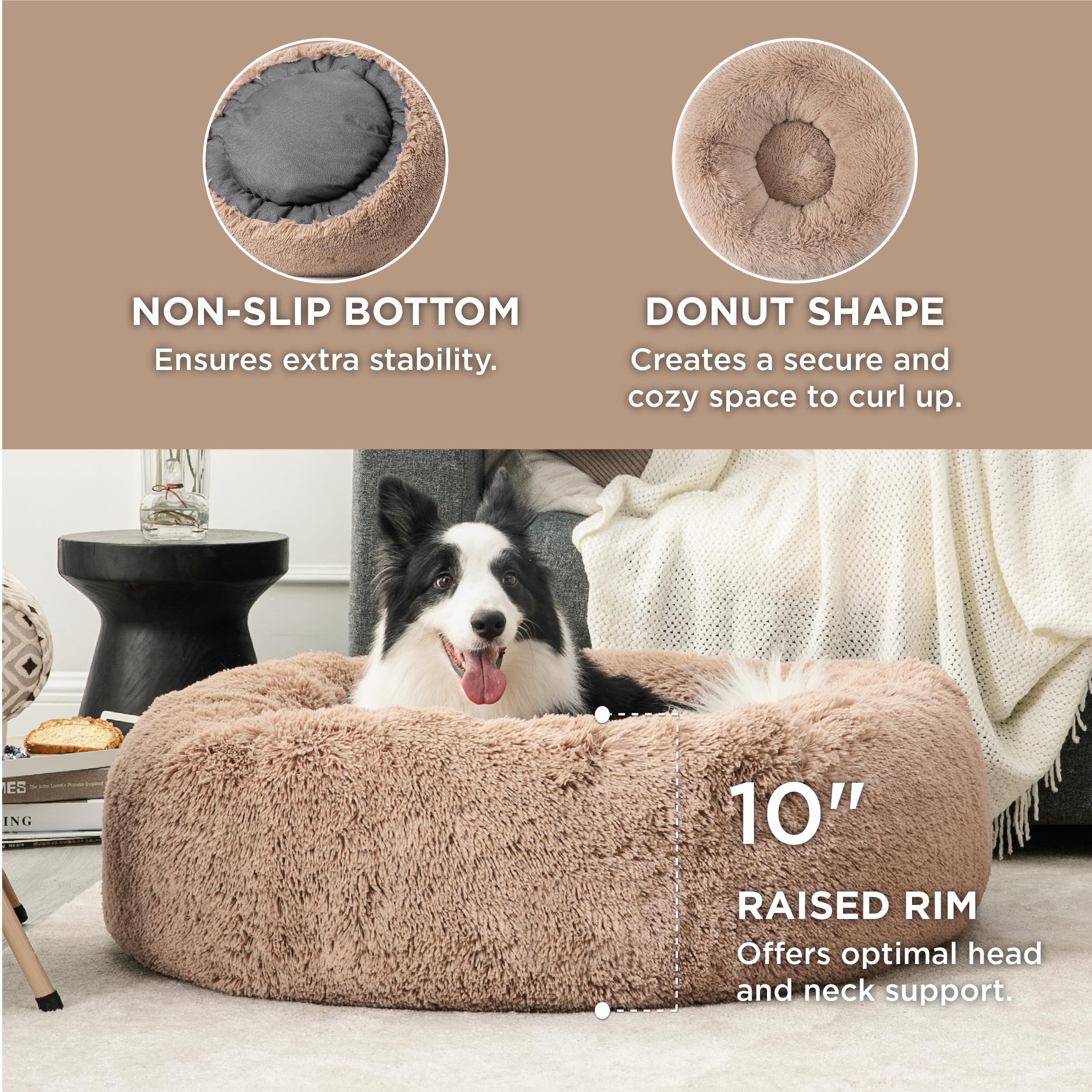 Foto 4 pulgar | Cama Para Perro Bedsure Calming Donut, Lavable Para Perros Grandes - Venta Internacional.