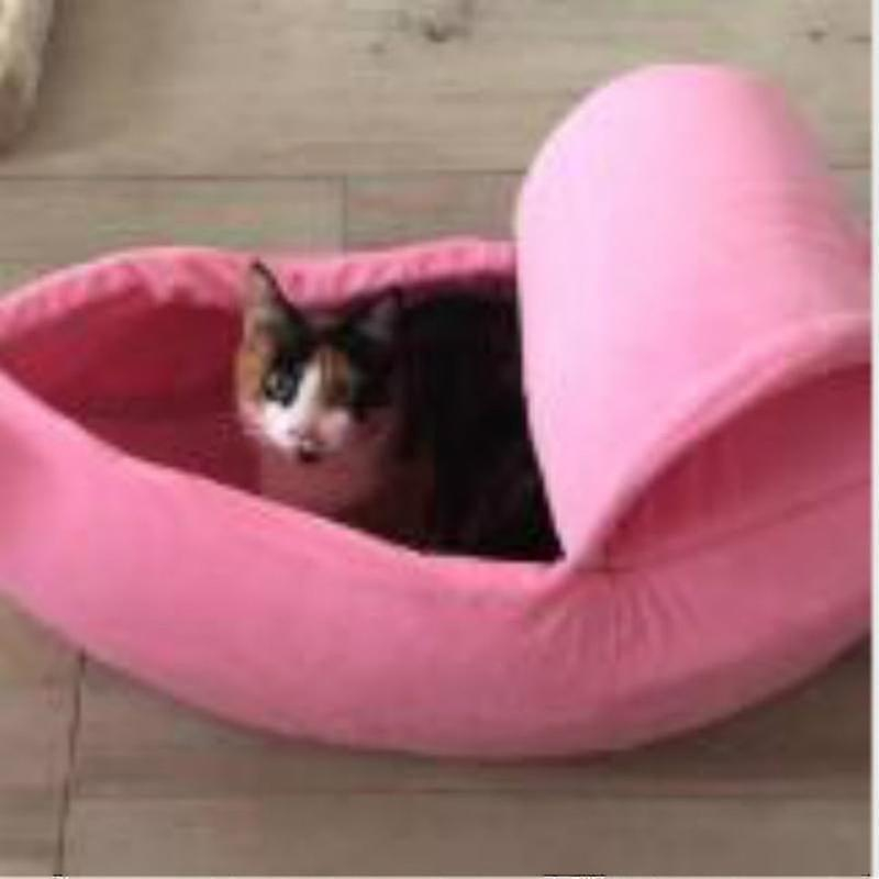 Cat Bed House Huoguo - Nido Cálido Para Mascotas, Tamaño L, Color Rosa - Venta Internacional.