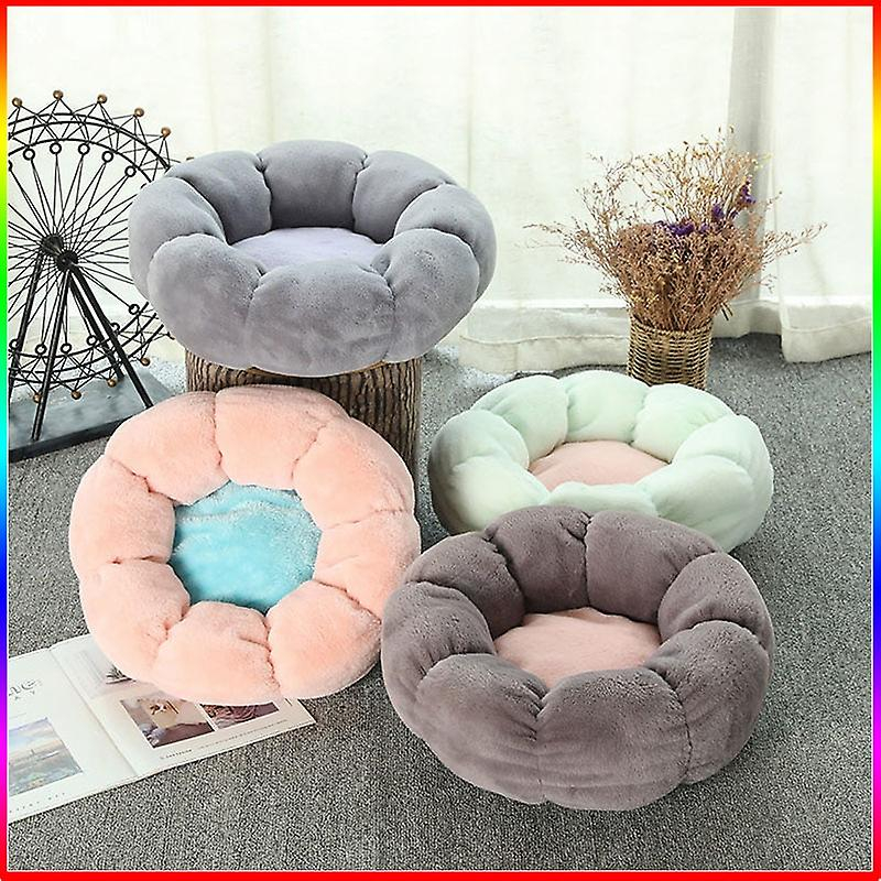 Cama Para Gatos, Cama Redonda De Felpa De Colores Cálidos Con Forma De Flor - Venta Internacional.