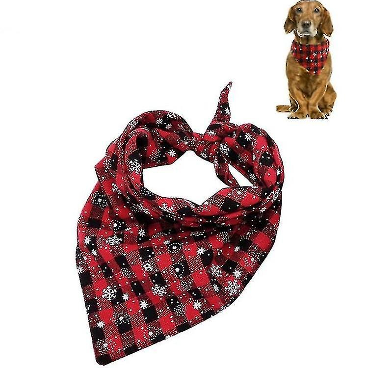 Toalla Triangular Para Mascotas Huoguo, Diseño De Copos De Nieve Navideños, Talla L, Roja, 2 Unidade - Venta Intern