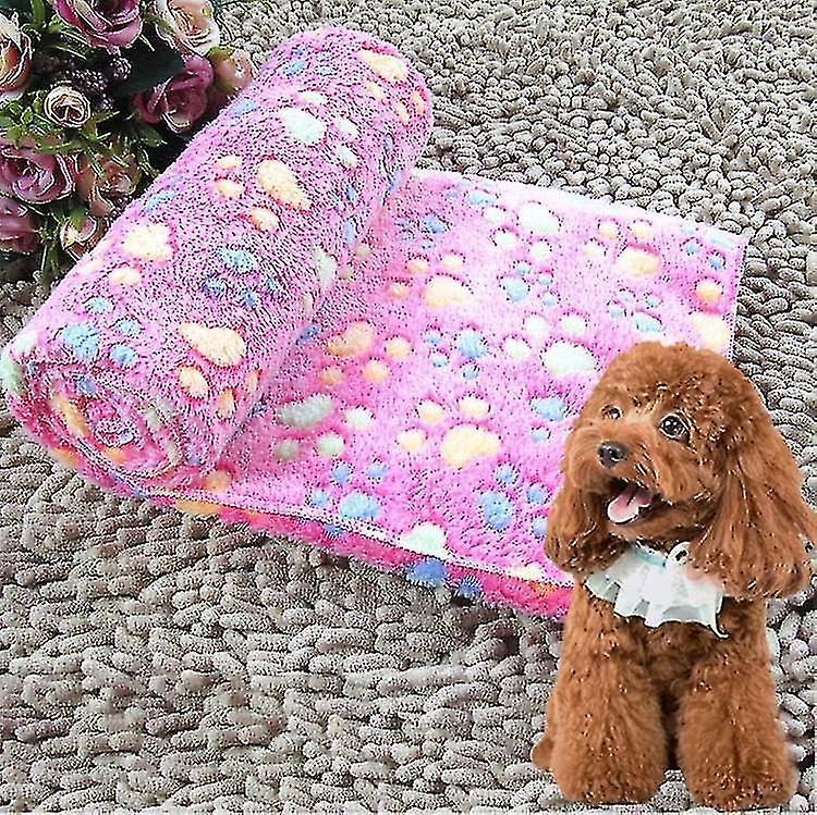 Foto 2 pulgar | Mantas Para Mascotas, Forro Polar Coral, Gruesas Y Cálidas, Con Huellas De Pisadas, Talla M - Venta Internacional.