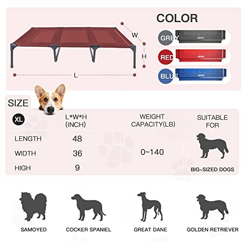 Foto 3 pulgar | Cama Elevada Para Perros Suddus Impermeable Y Portátil Para Exteriores - Venta Internacional.