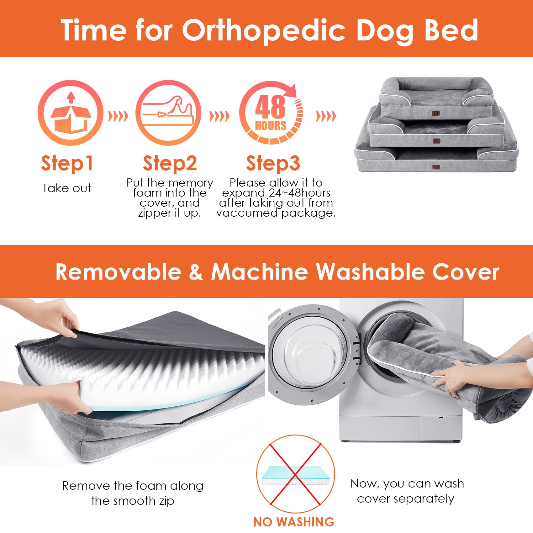 Foto 7 pulgar | Cama Ortopédica Para Perros Eheyciga Impermeable Para Perros Grandes - Venta Internacional.