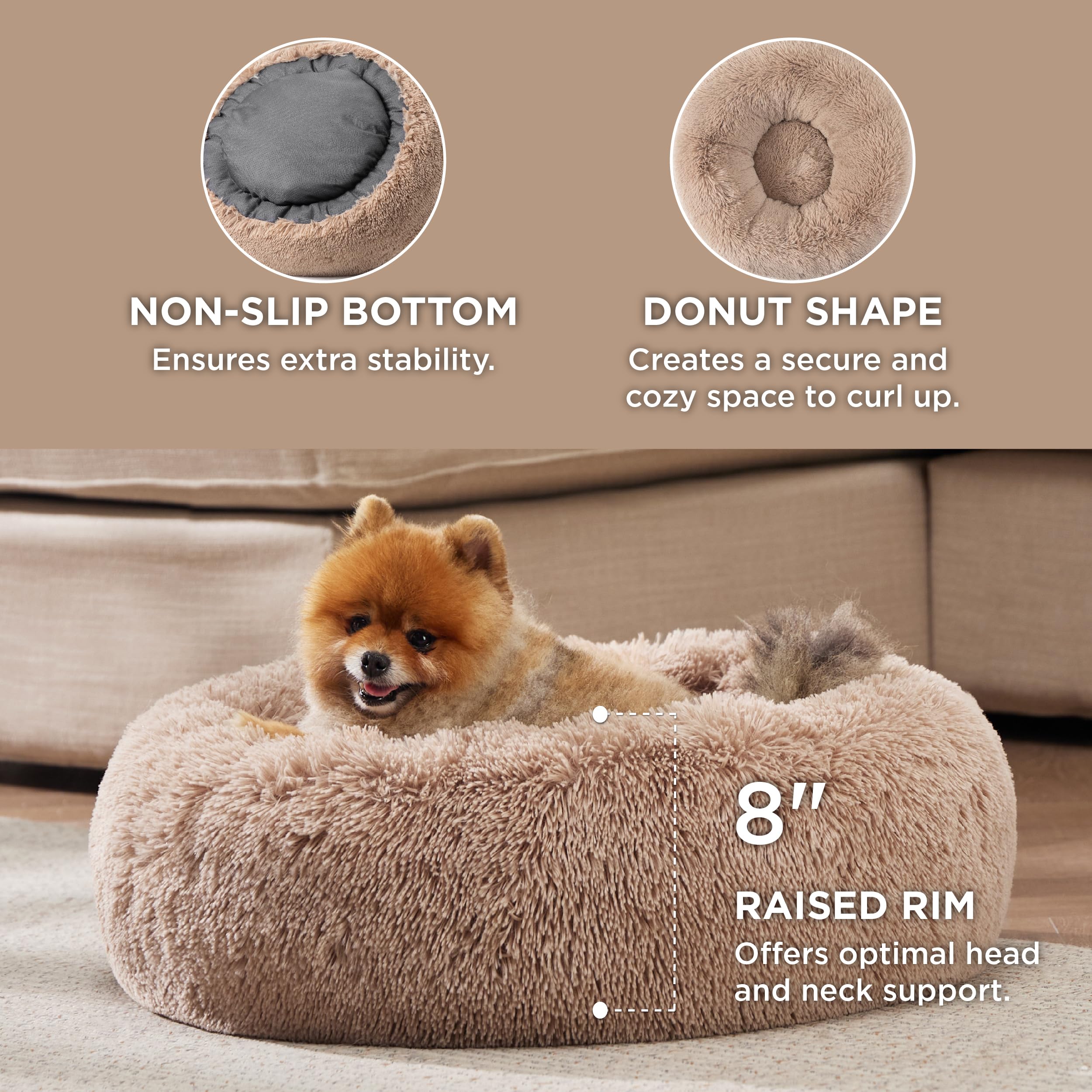 Foto 4 pulgar | Cama Para Perros Bedsure Calming Donut, Lavable Para Perros Pequeños - Venta Internacional.