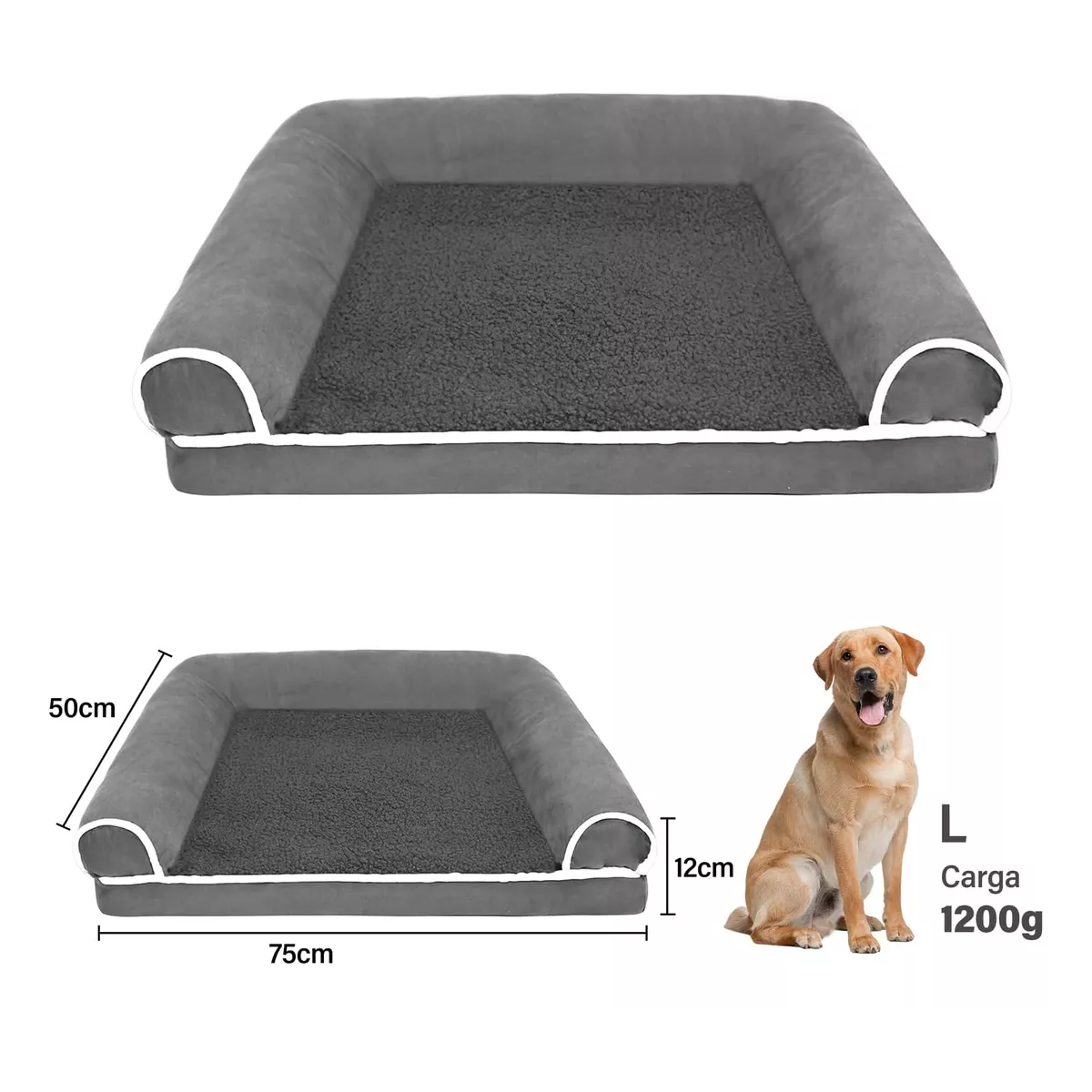 Foto 2 | Cama Doble Vista Para Perro Mediano-grande Eo Safe Imports Esi-16270 Gris
