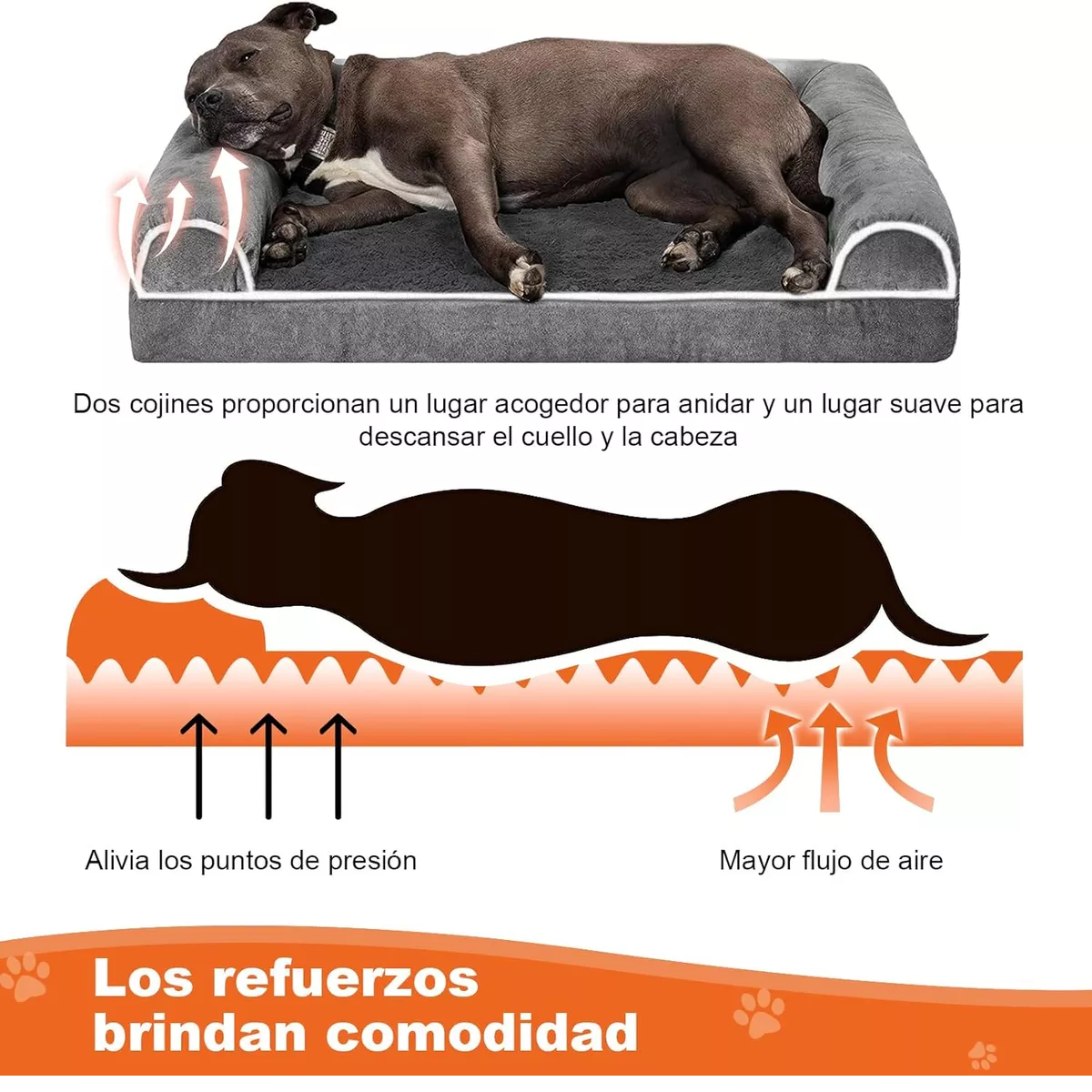 Foto 3 | Cama Doble Vista Para Perro Mediano-grande Eo Safe Imports Esi-16270 Gris