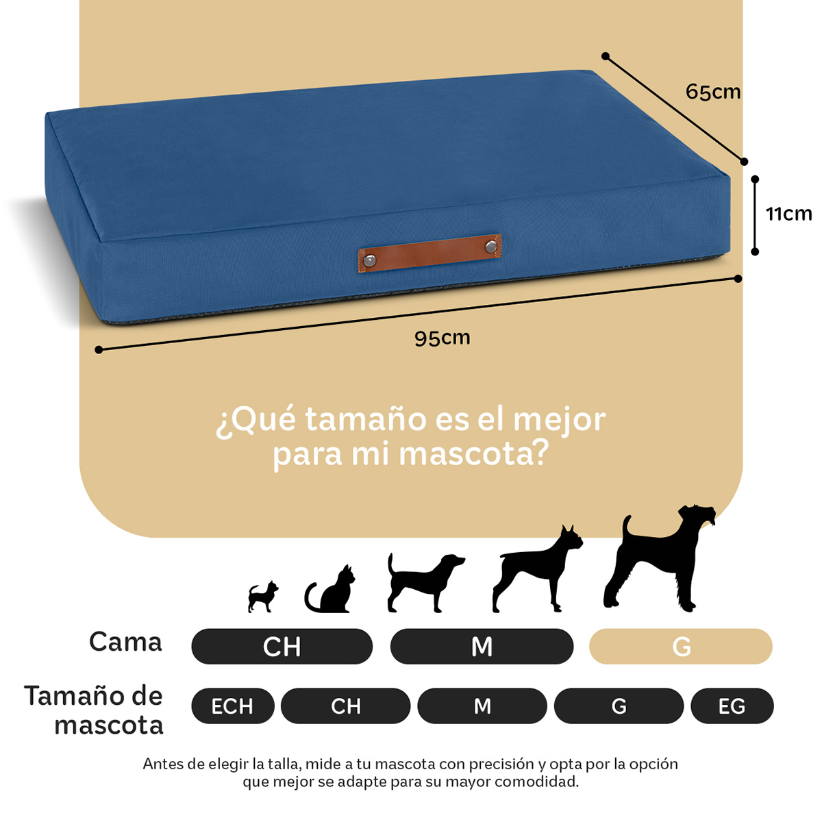Foto 5 pulgar | Cama Para Mascotas Esquimal Azul Grande Antiestrés