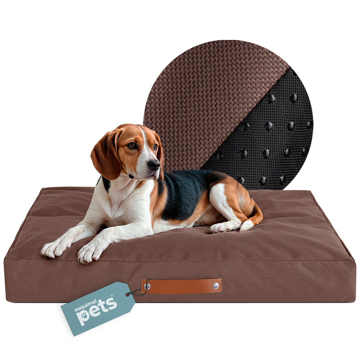 Cama Para Mascotas Esquimal Café Mediana Antiestrés
