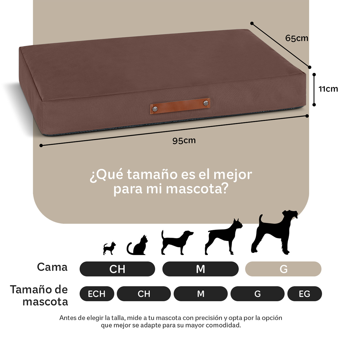 Foto 5 pulgar | Cama Para Mascotas Esquimal Café Grande Antiestrés