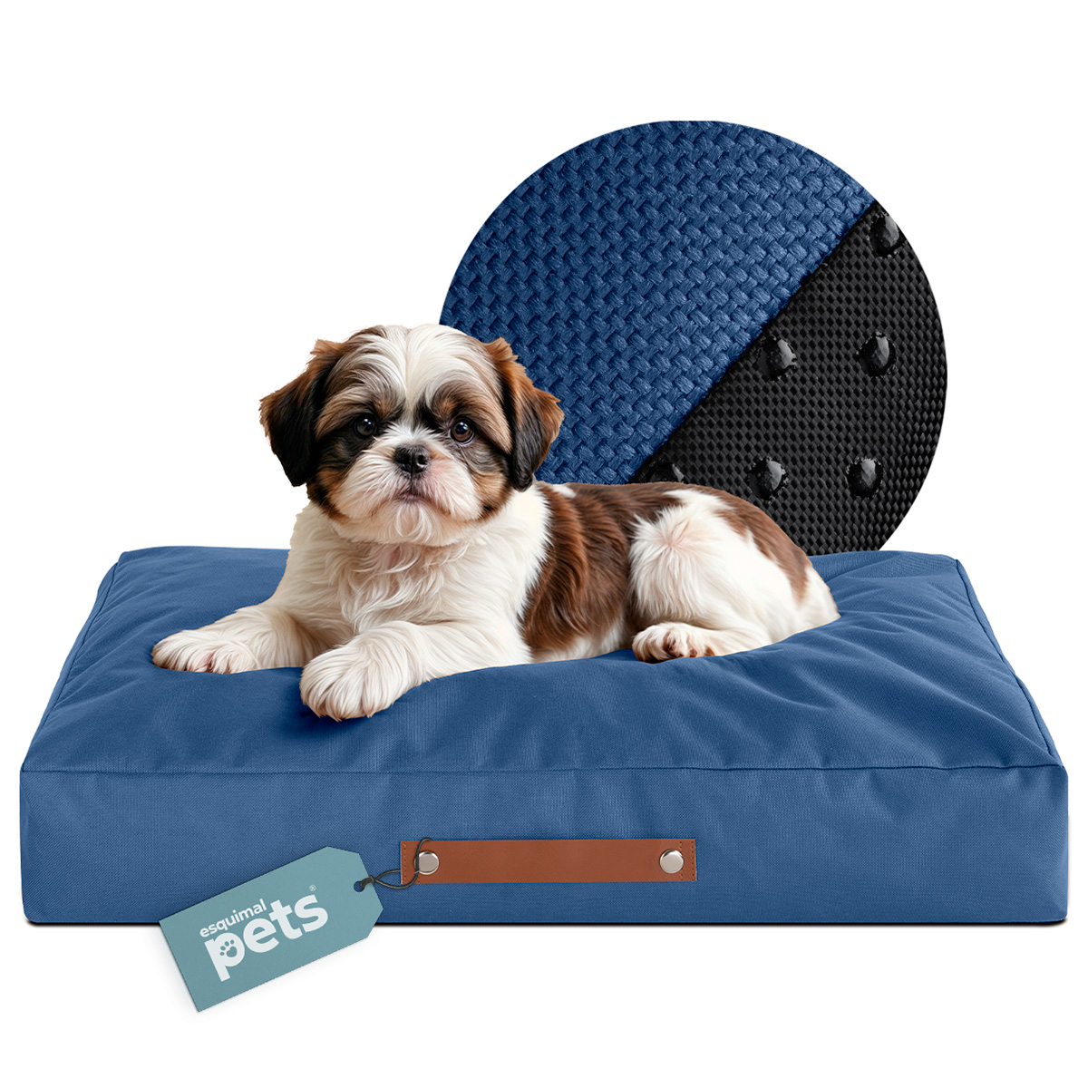 Cama Para Mascotas Esquimal Azul Chica Antiestrés
