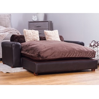 Foto 2 | Sofa Cama Para Mascotas, De Lujo, Forrada En Cuero Sintetico Espresso, Incluye Cojin Minky Charcoal Xl, Varios A