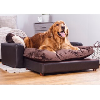 Foto 3 | Sofa Cama Para Mascotas, De Lujo, Forrada En Cuero Sintetico Espresso, Incluye Cojin Minky Charcoal Xl, Varios A