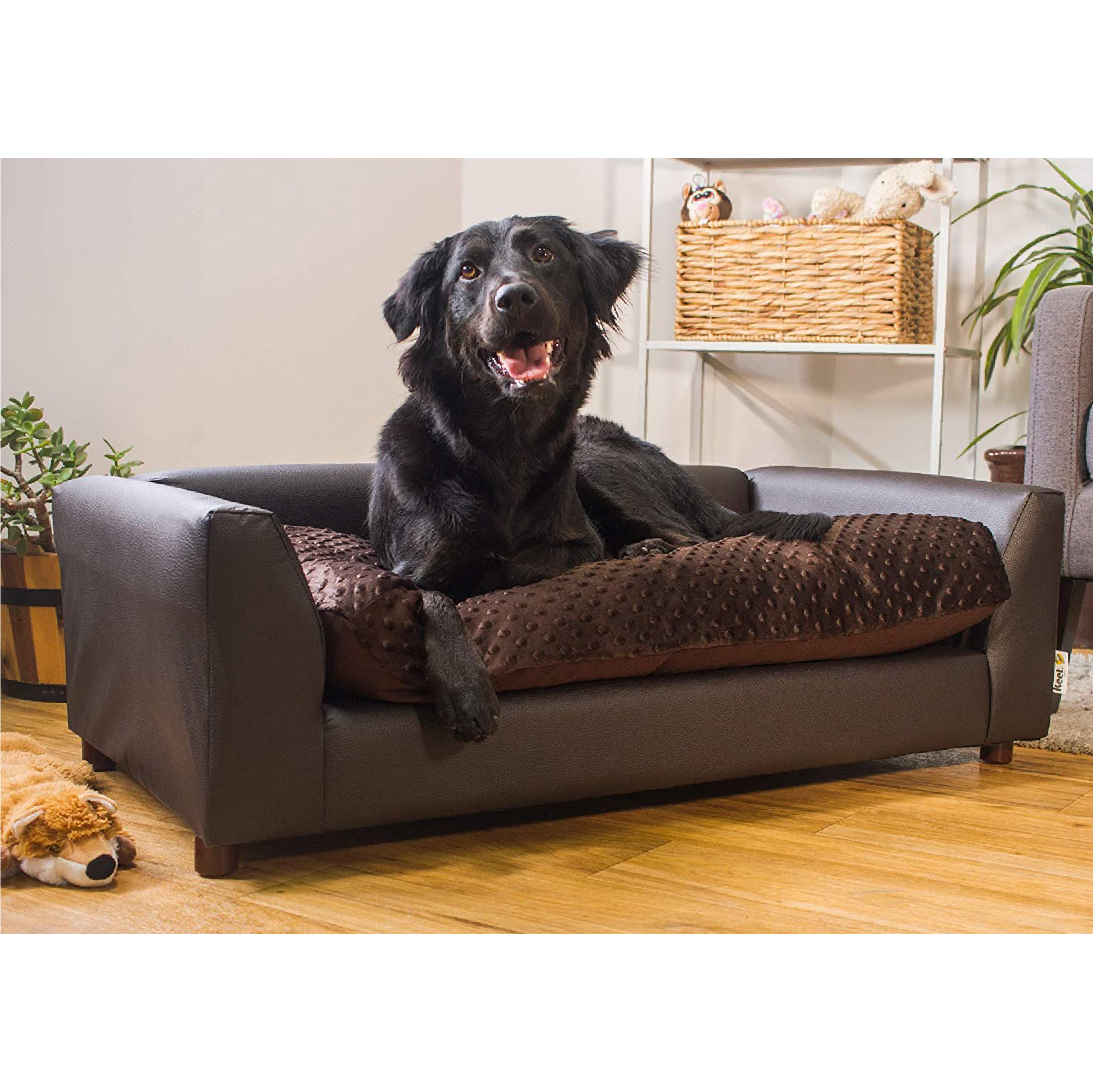 Foto 5 pulgar | Sofa Cama para Mascotas Marca Keet Forrada Cuero Sintetico Chocolate