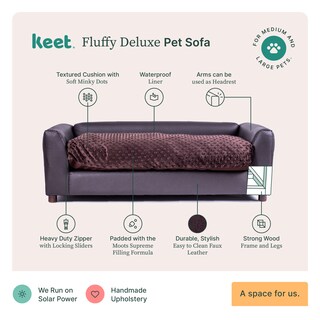 Foto 5 | Sofa Cama para Mascotas Marca Keet Forrada Cuero Sintetico Chocolate