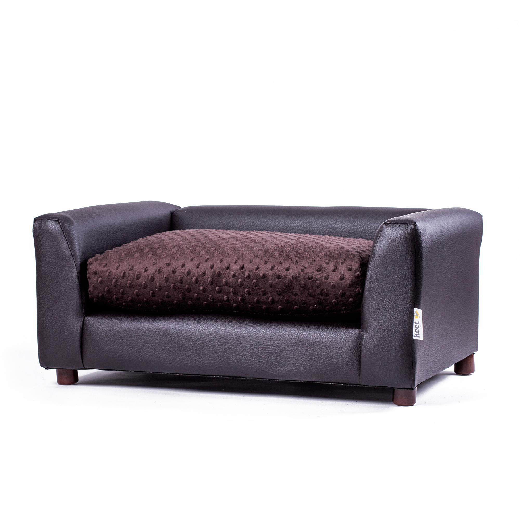 Cama Sofa Fluffy Chocolate de Madera para Mascotas