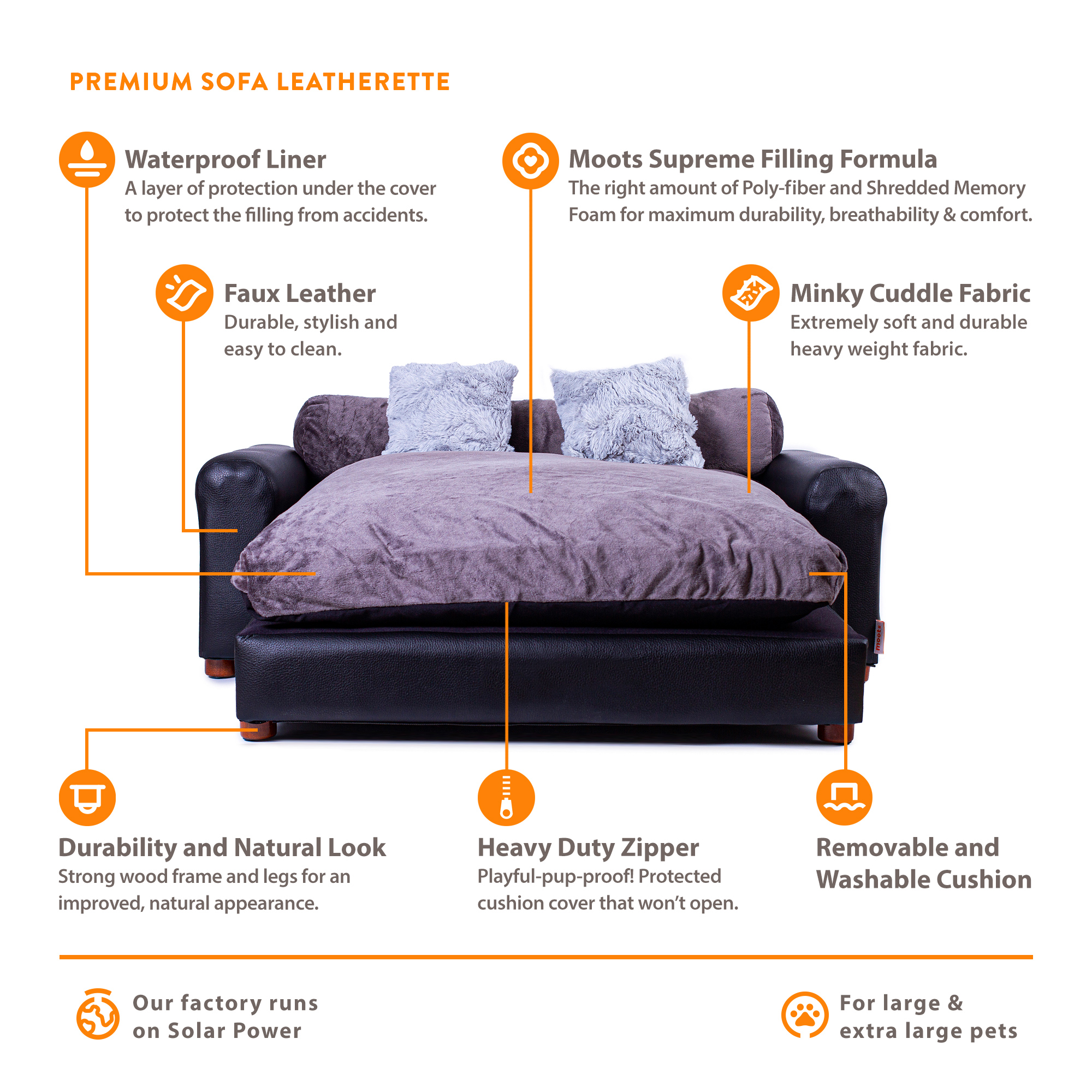 Foto 4 pulgar | Cama para Mascotas con Funda Extraible 2 Almohadas 1 Bolster
