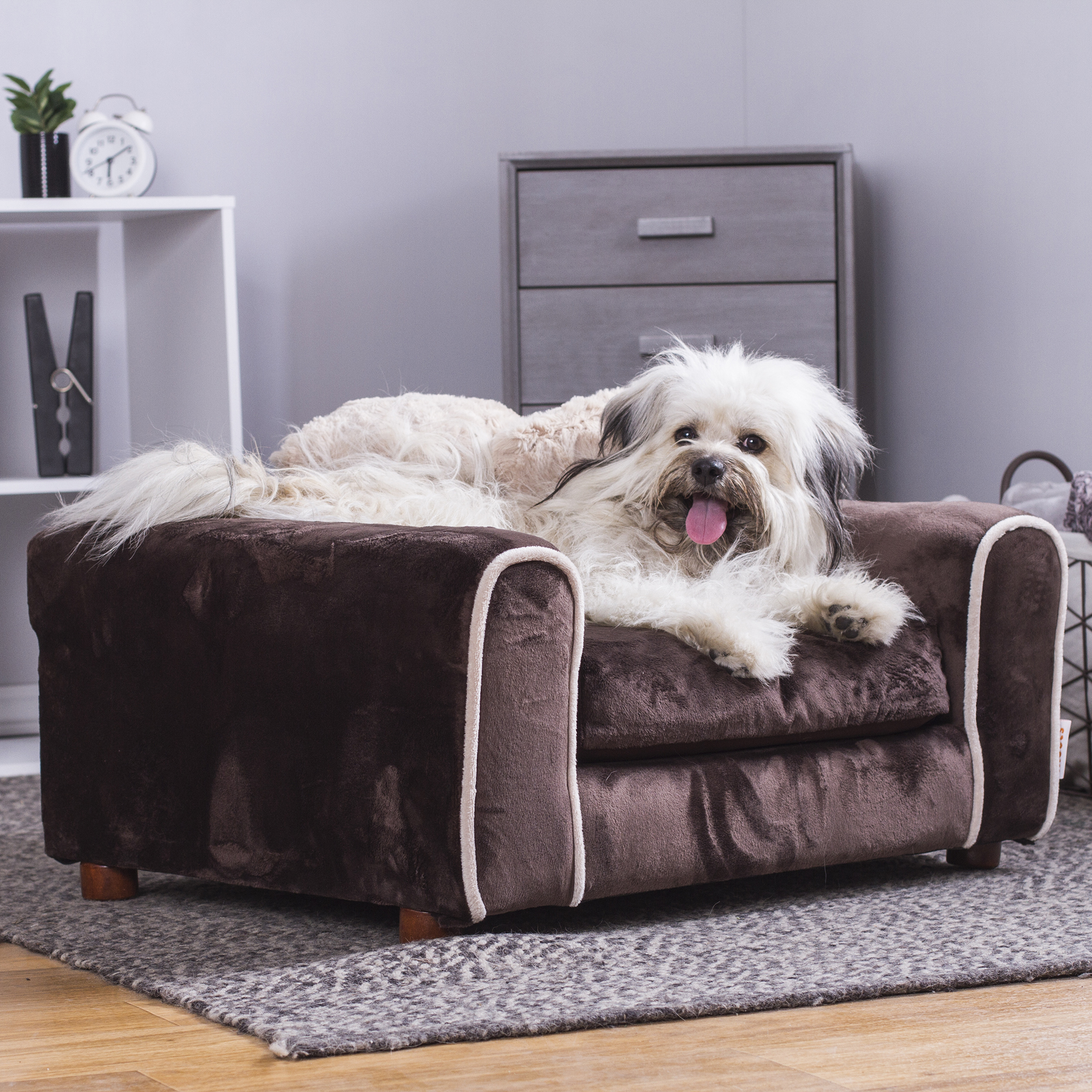 Foto 3 pulgar | Cama Para Mascotas, Tapizada En Minky, Incluye Cojin Con Funda Extraible, Patas Desmontables