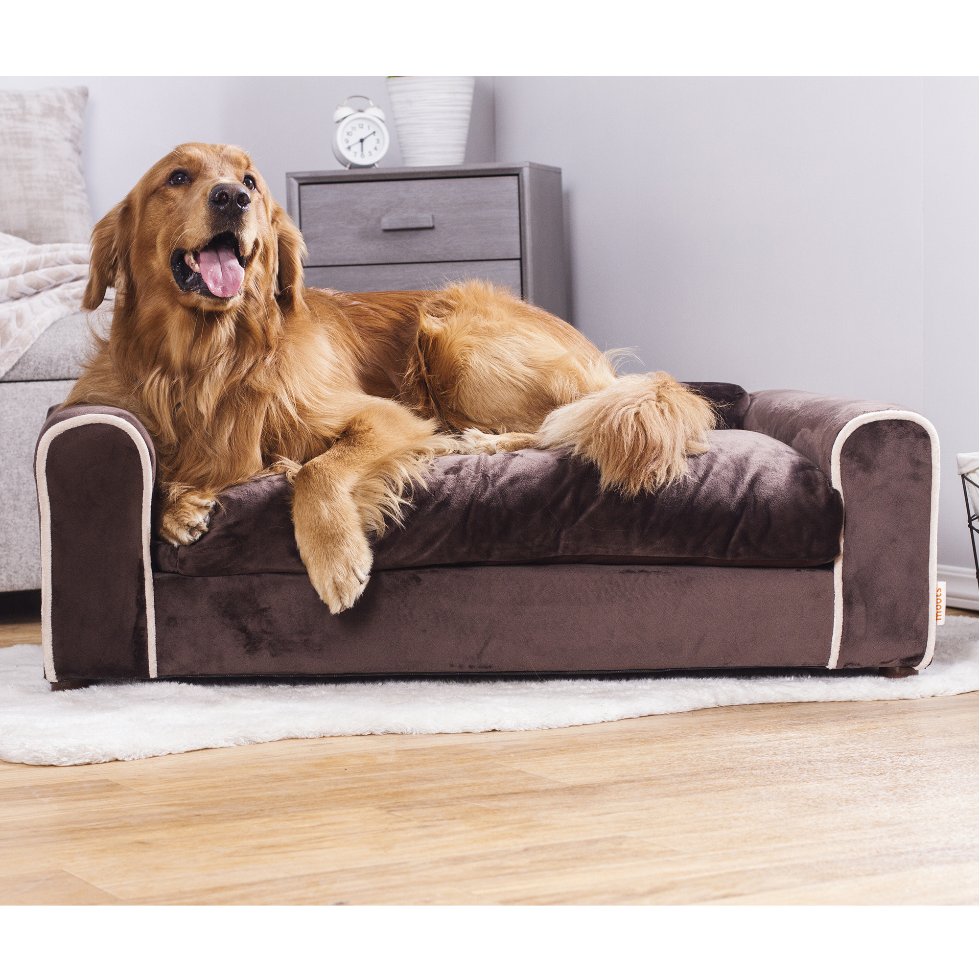 Foto 2 pulgar | Cama Ideal Para Mascotas Tapizada En Tela Minky Incluye 2 Almohadas Patas De Madera Desmontables