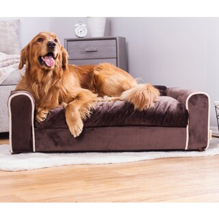 Foto 1 | Cama Ideal Para Mascotas Tapizada En Tela Minky Incluye 2 Almohadas Patas De Madera Desmontables