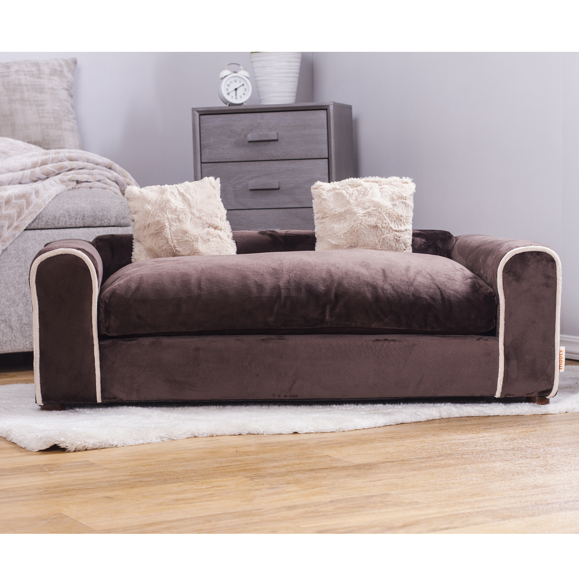 Foto 3 pulgar | Cama Ideal Para Mascotas Tapizada En Tela Minky Incluye 2 Almohadas Patas De Madera Desmontables