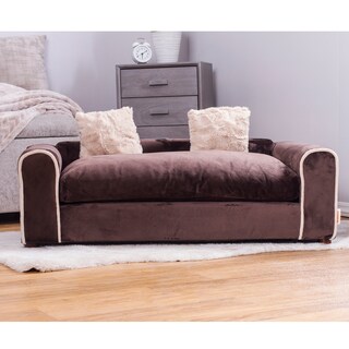 Foto 2 | Cama Ideal Para Mascotas Tapizada En Tela Minky Incluye 2 Almohadas Patas De Madera Desmontables
