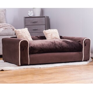 Foto 3 | Cama Ideal Para Mascotas Tapizada En Tela Minky Incluye 2 Almohadas Patas De Madera Desmontables