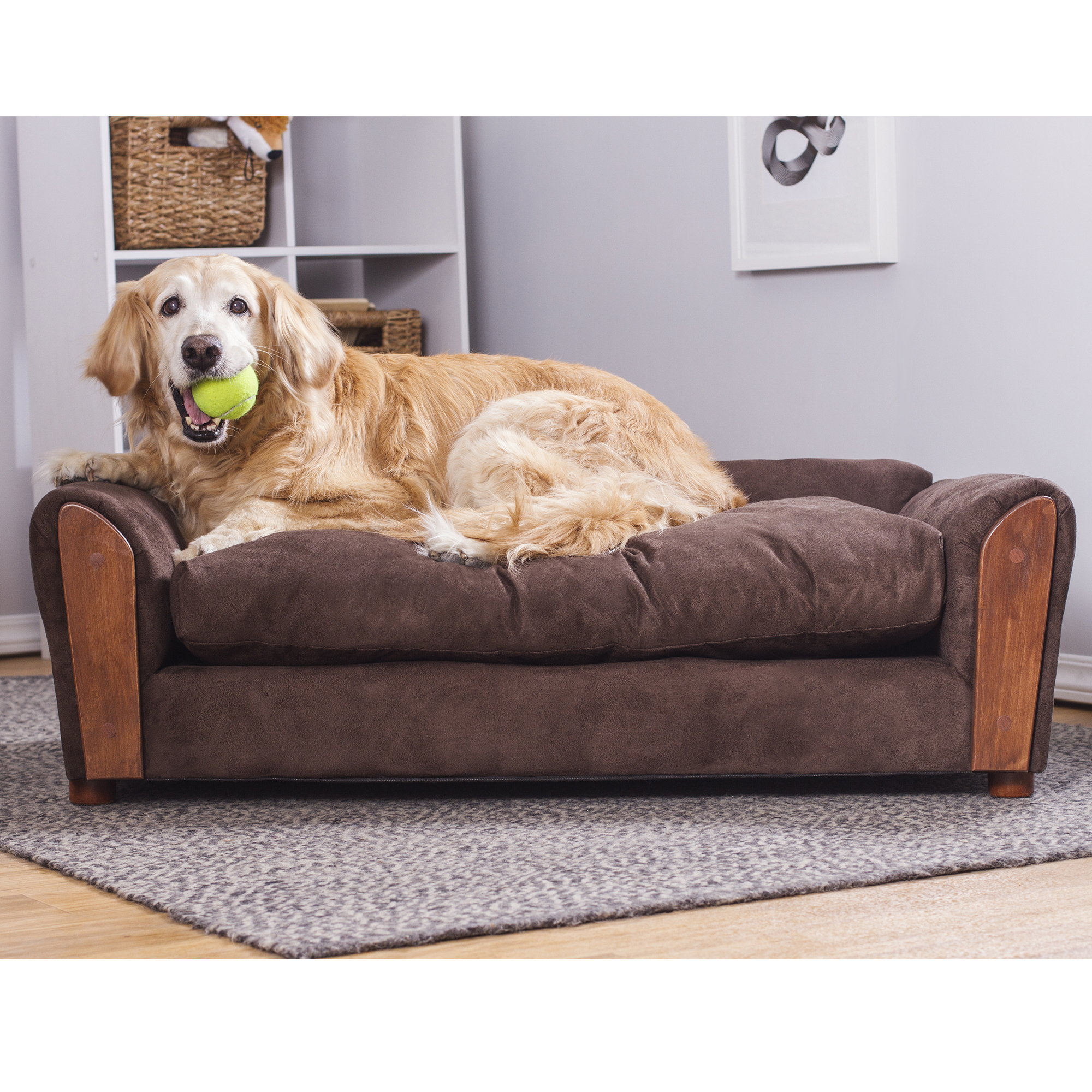 Foto 2 pulgar | Cama para Mascotas con Patas de Madera Desmontables + Cojín con Funda Extraíble