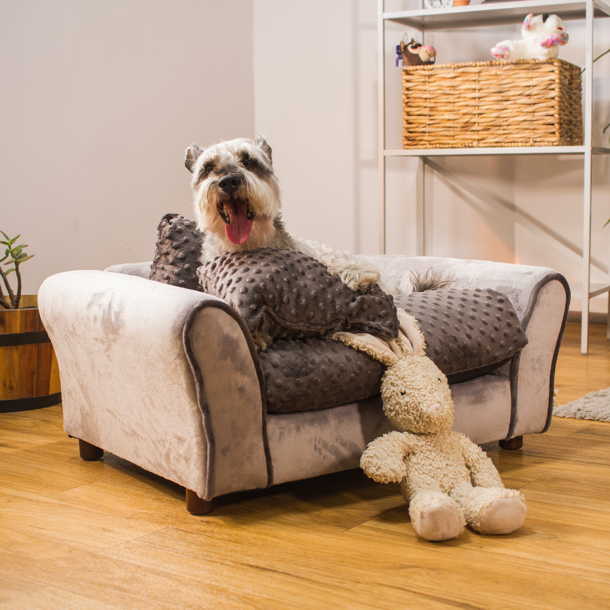 Foto 3 pulgar | Cama para Mascotas con Cojín de Funda Extraíble y con Patas de Madera Desmontables