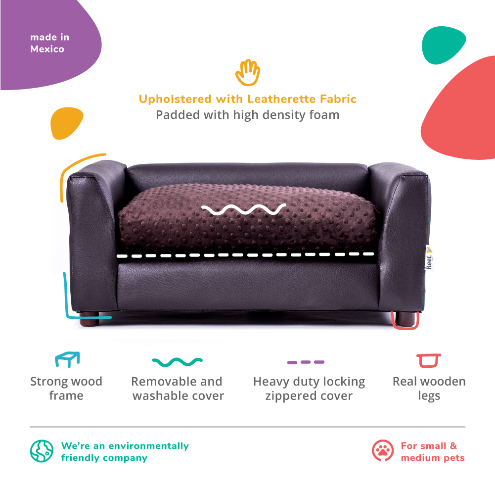 Foto 5 pulgar | Cama Para Mascotas Incluye 1 Cojin Con Funda Extraible, Patas De Madera Extraibles