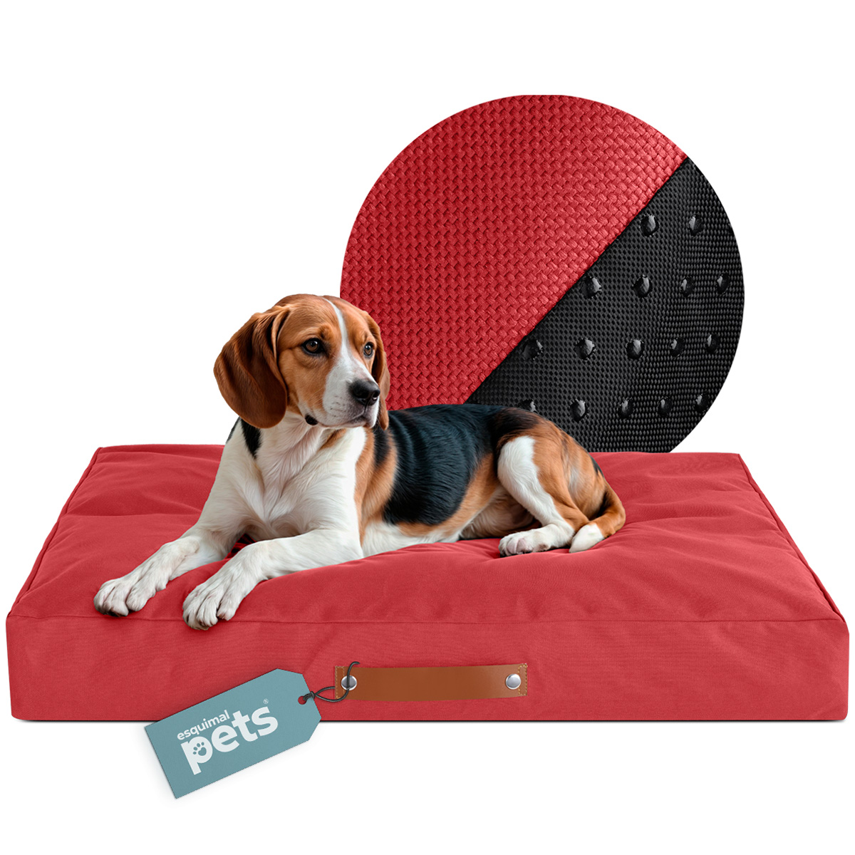 Cama Para Mascotas Esquimal Roja Mediana Antiestrés