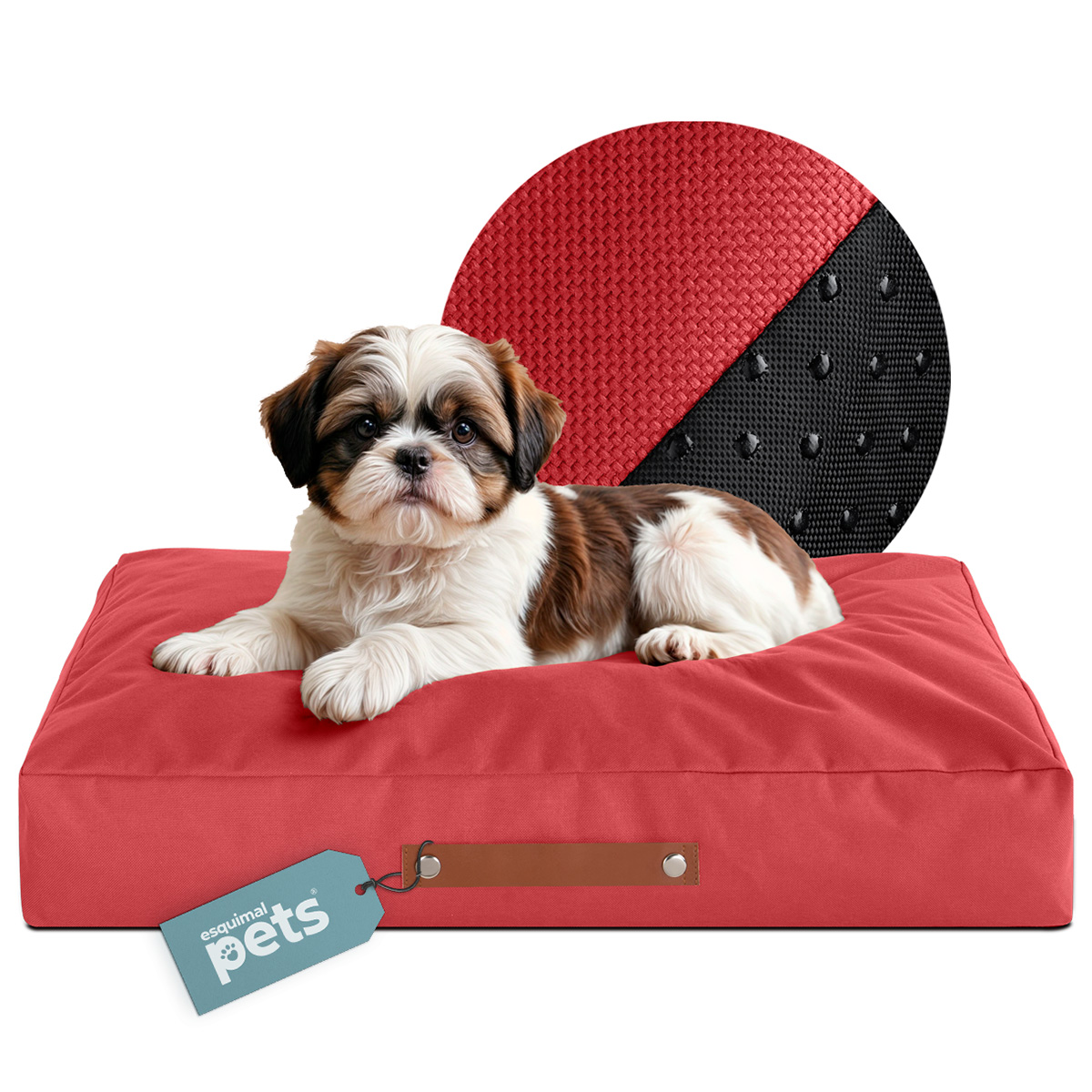 Cama Para Mascotas Esquimal Roja Chica Antiestrés