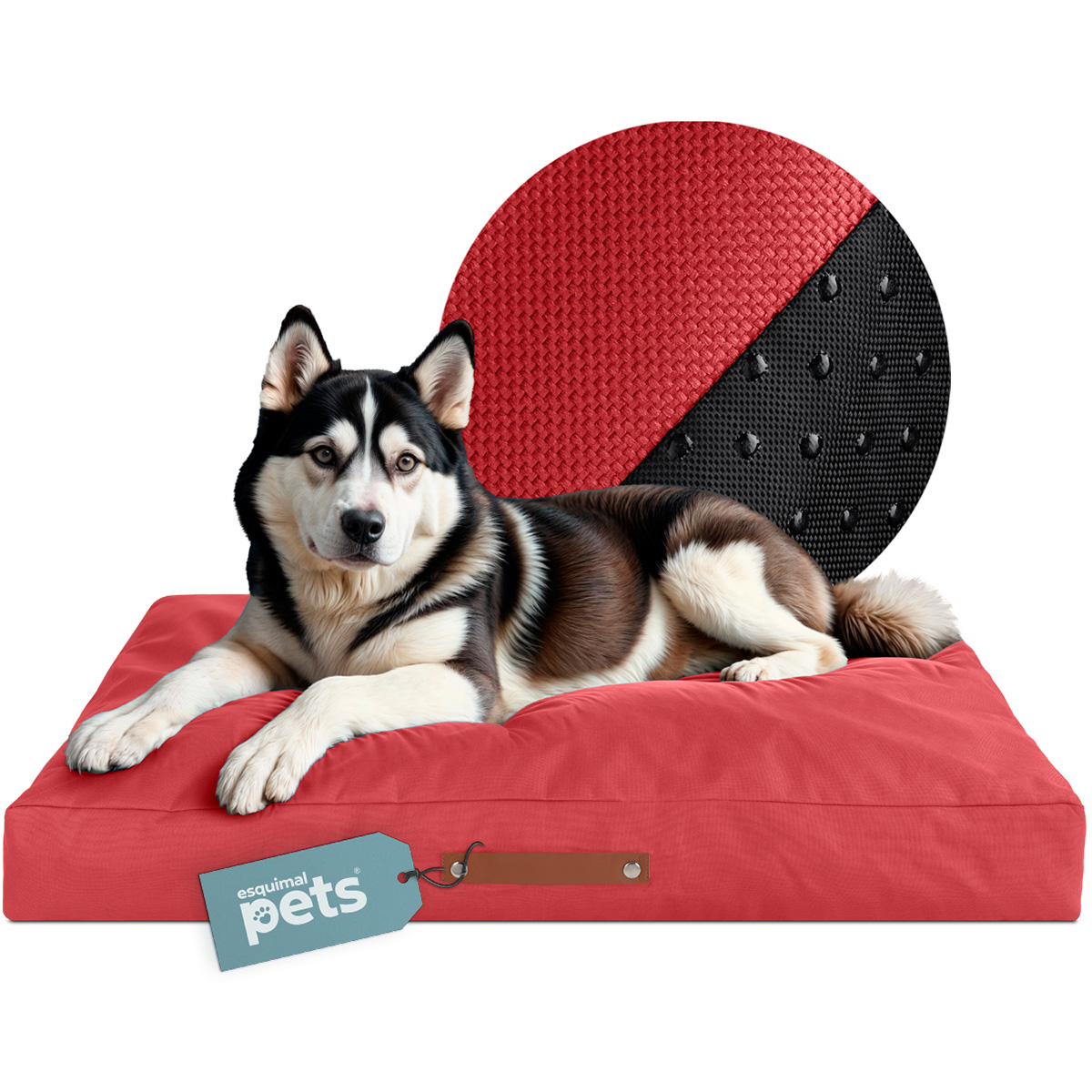 Foto 2 pulgar | Cama Para Mascotas Esquimal Roja Grande Antiestrés