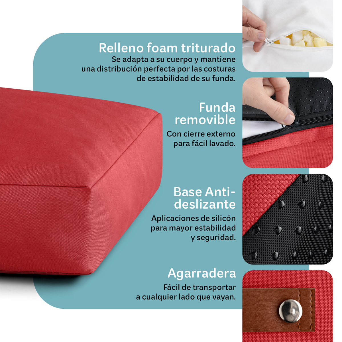 Foto 4 pulgar | Cama Para Mascotas Esquimal Roja Grande Antiestrés