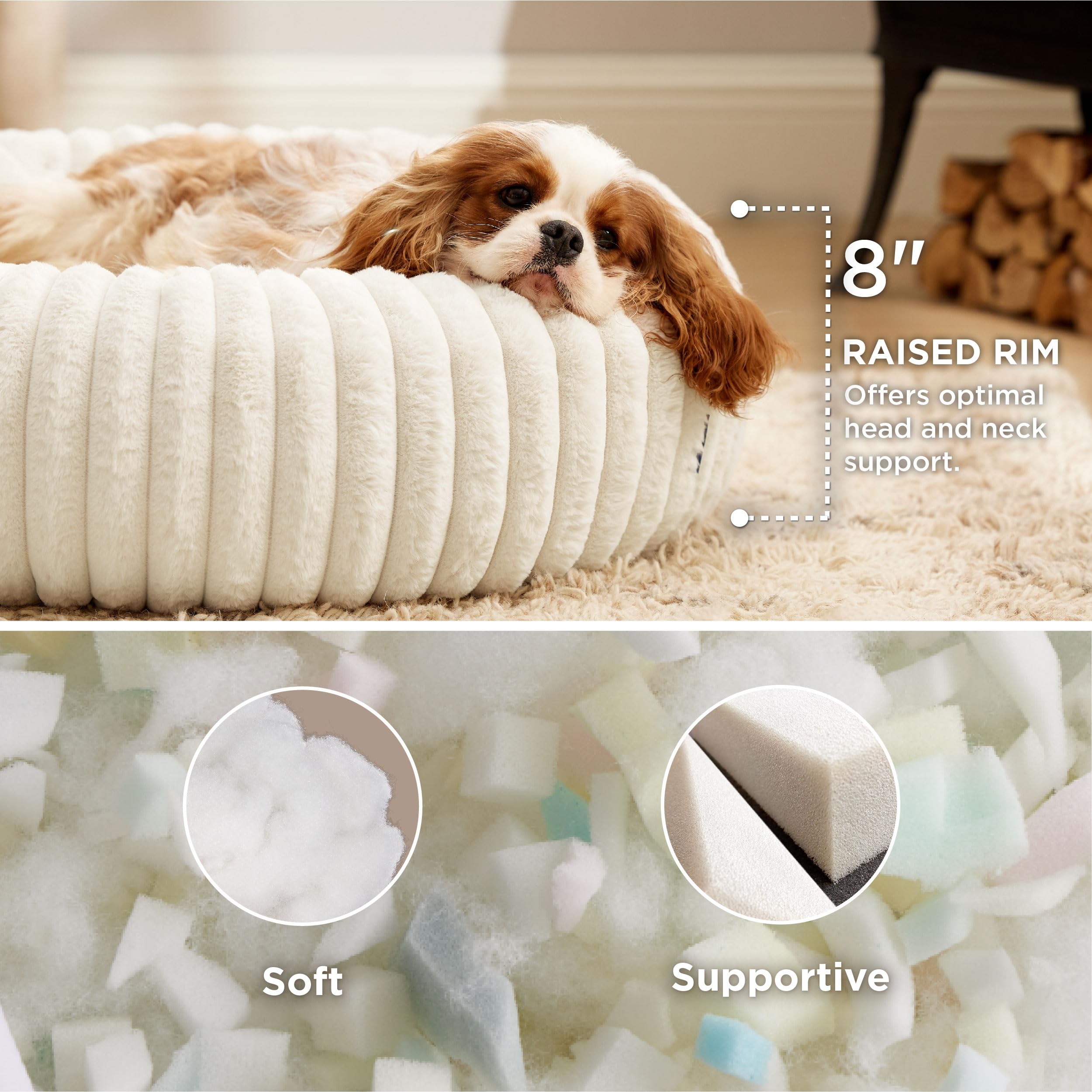 Foto 3 pulgar | Cama Para Perro Bedsure Donut, Tamaño Mediano, Lavable, Piel Sintética, Pana, Talla M - Venta Internacional.