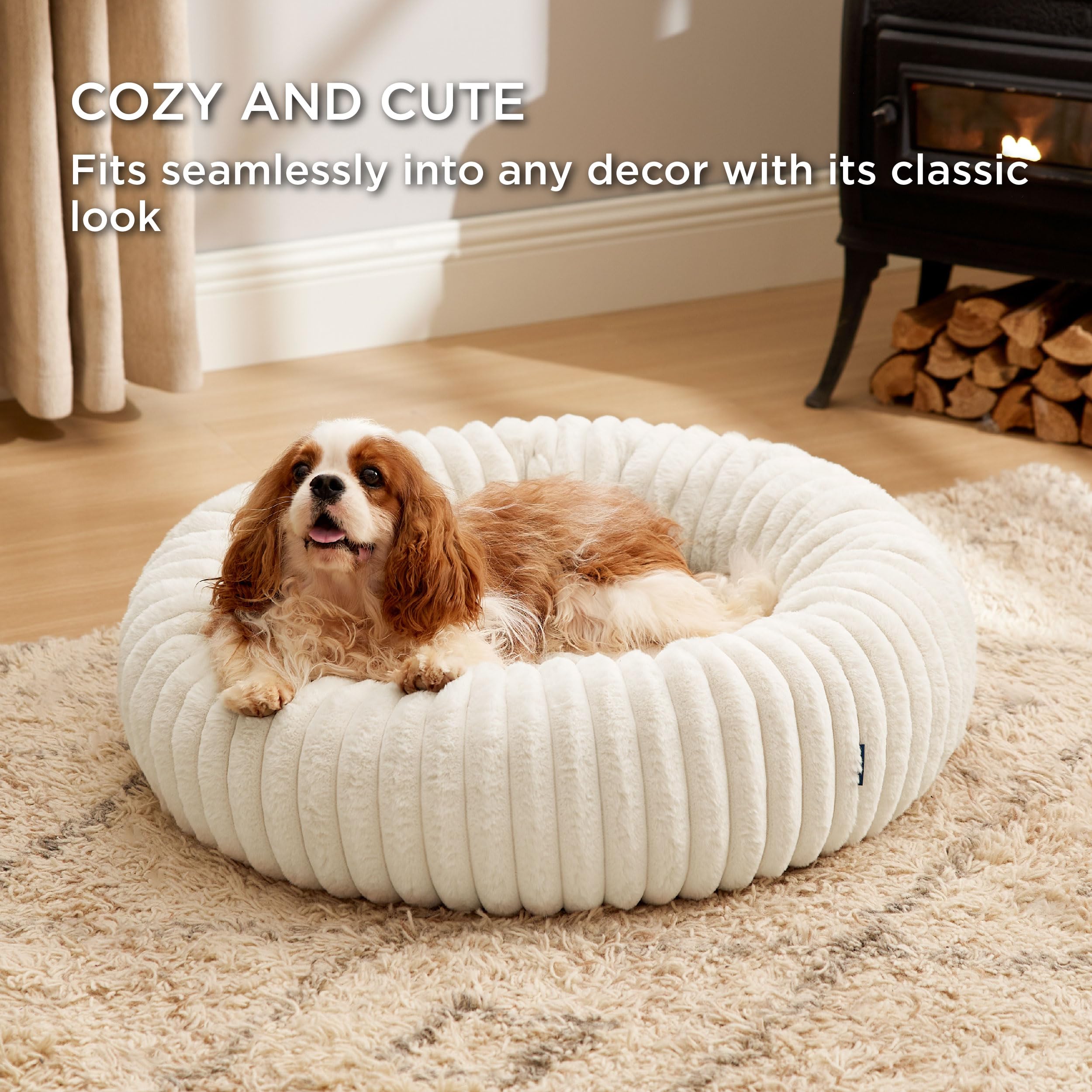 Foto 5 pulgar | Cama Para Perro Bedsure Donut, Tamaño Mediano, Lavable, Piel Sintética, Pana, Talla M - Venta Internacional.