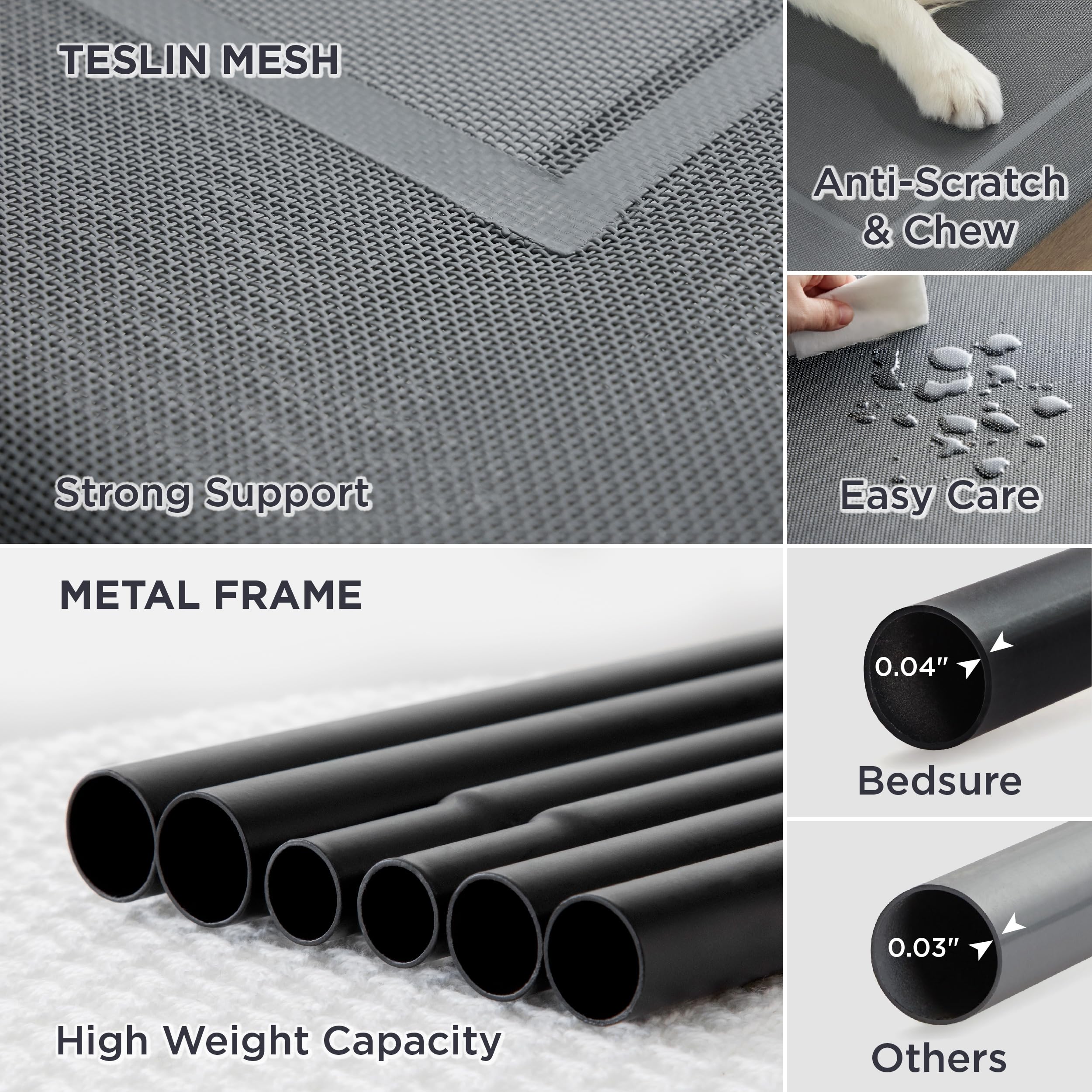 Foto 5 pulgar | Cama Para Perros Bedsure Xl Con Refrigeración Elevada Teslin Mesh - Venta Internacional.