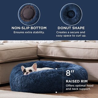 Foto 3 | Cama Para Mascotas Calming Donut, Lavable Para Perros Pequeños, Color Azul Marino - Venta Internacional.