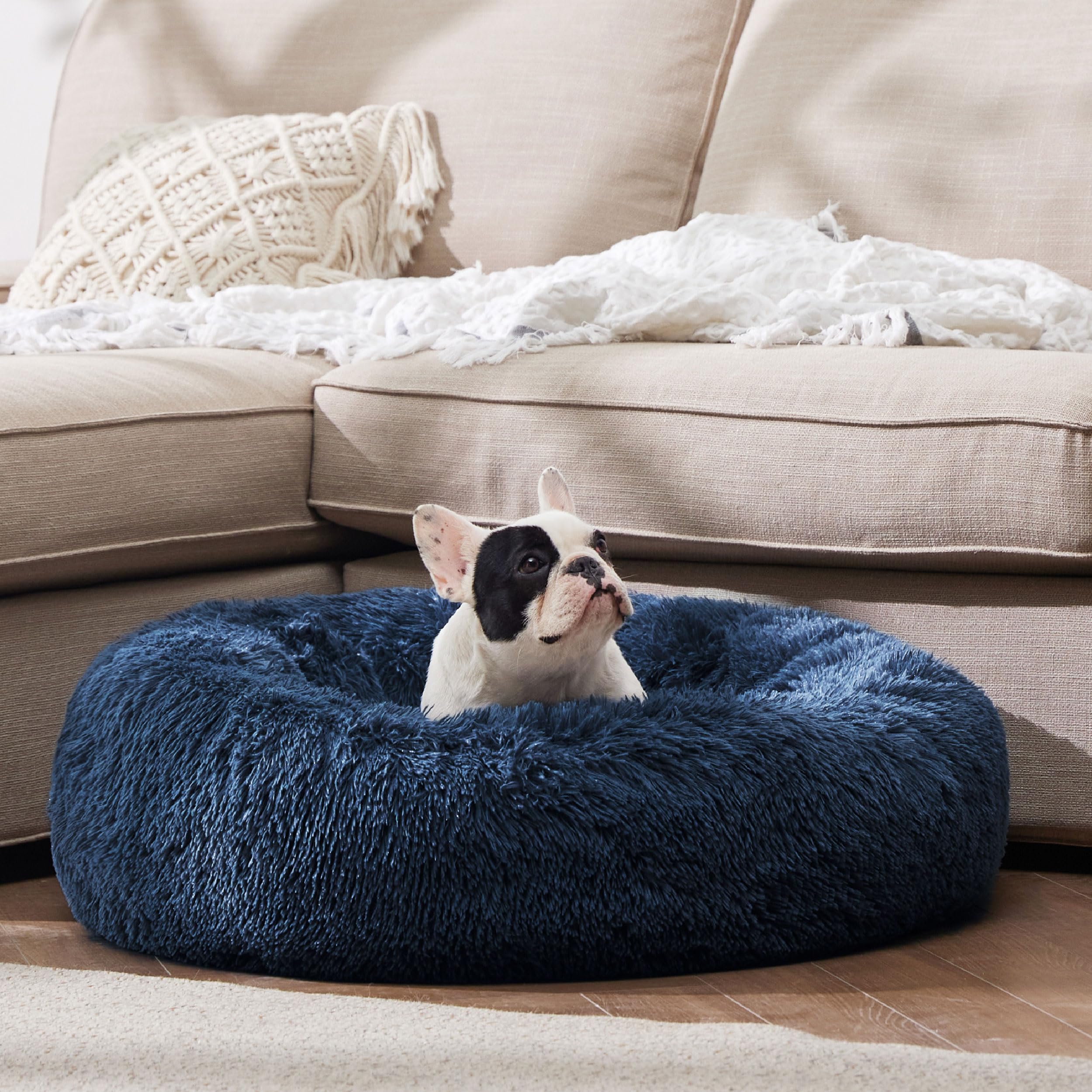Foto 5 pulgar | Cama Para Mascotas Calming Donut, Lavable Para Perros Pequeños, Color Azul Marino - Venta Internacional.
