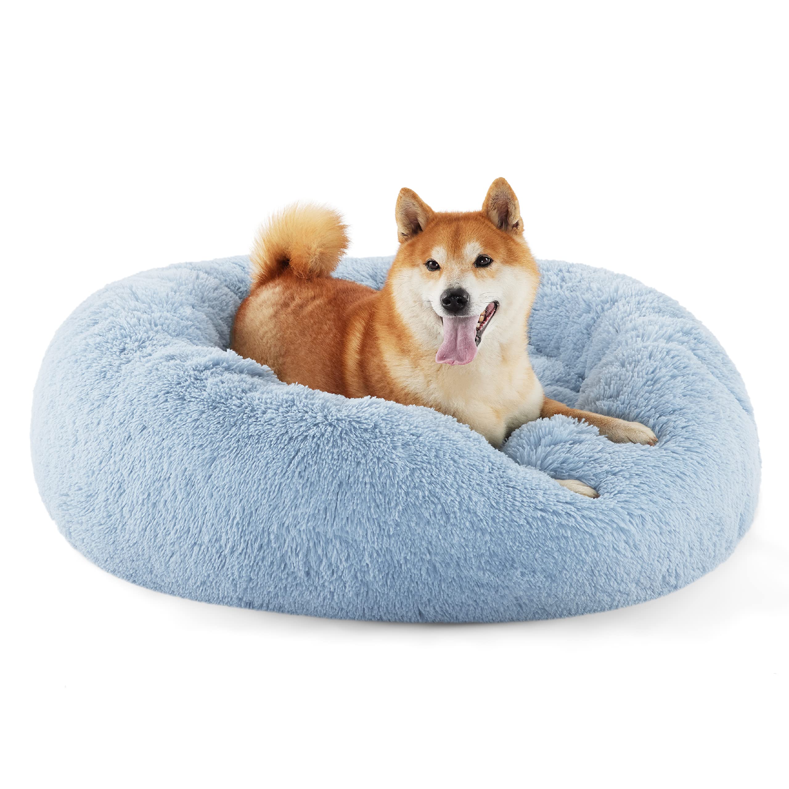 Foto 2 pulgar | Cama Para Perros Bedsure Calming Donut, Lavable Para Perros De Tamaño Mediano, Color Azul - Venta Internacional.
